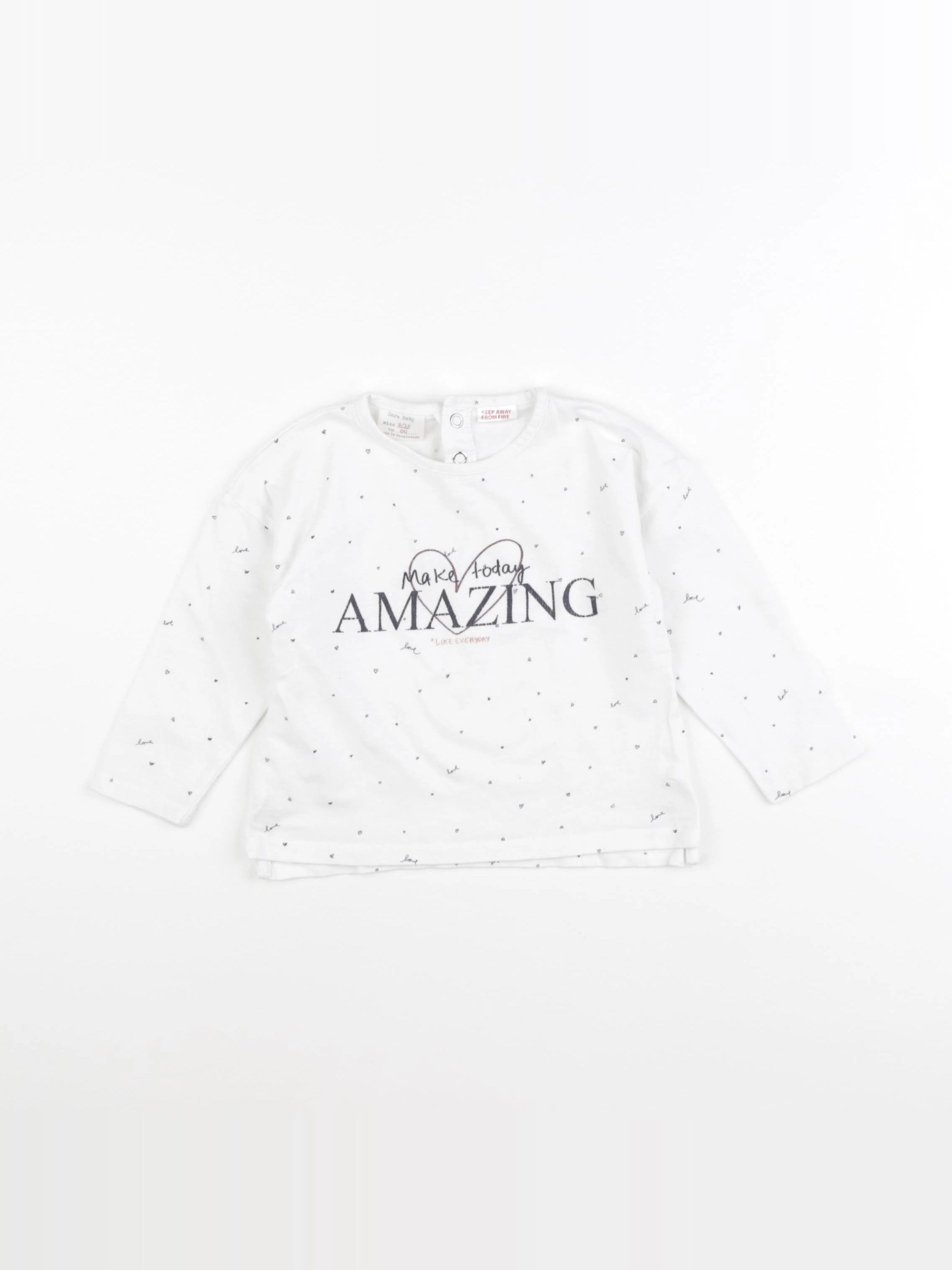Zara - tee-shirt blanc - 9/12 mois