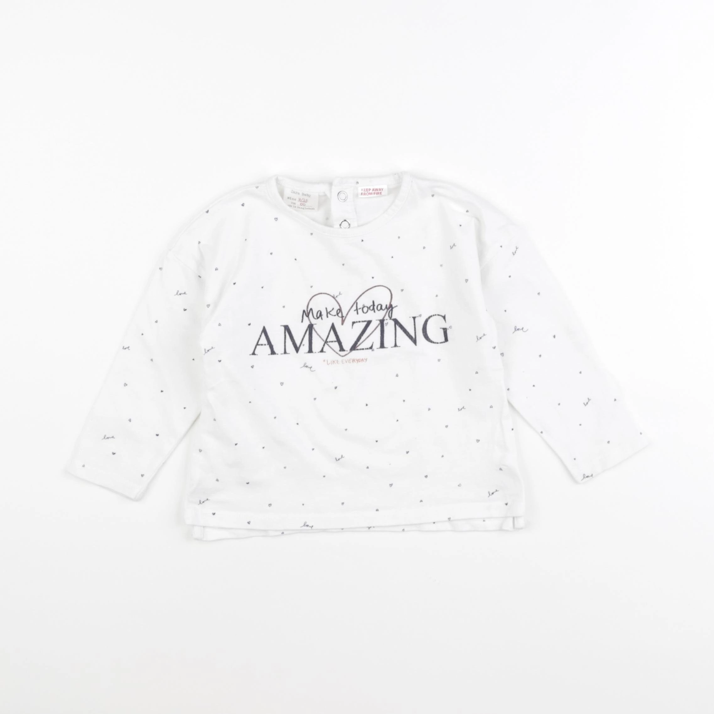 Zara - tee-shirt blanc - 9/12 mois