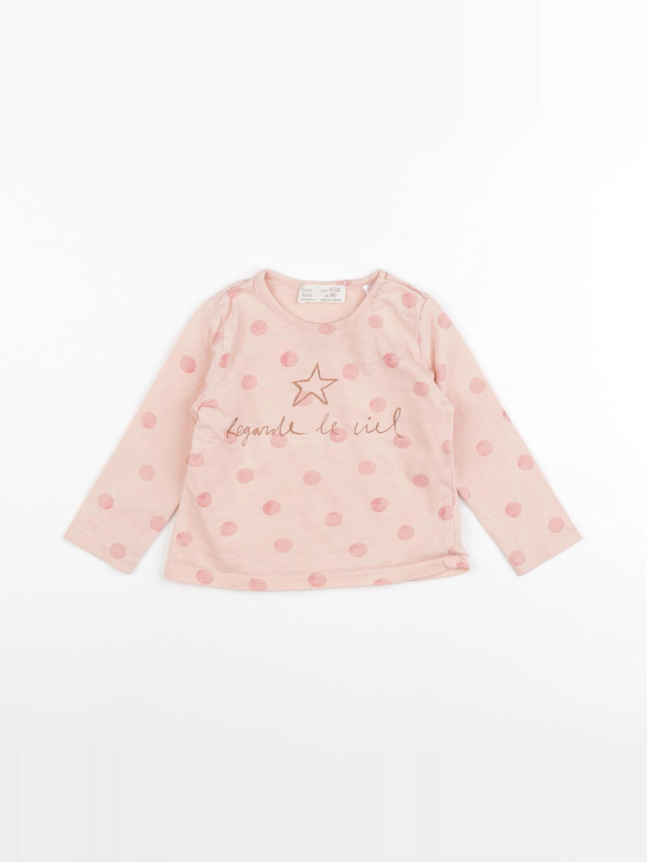 Zara - tee-shirt rose - 9/12 mois