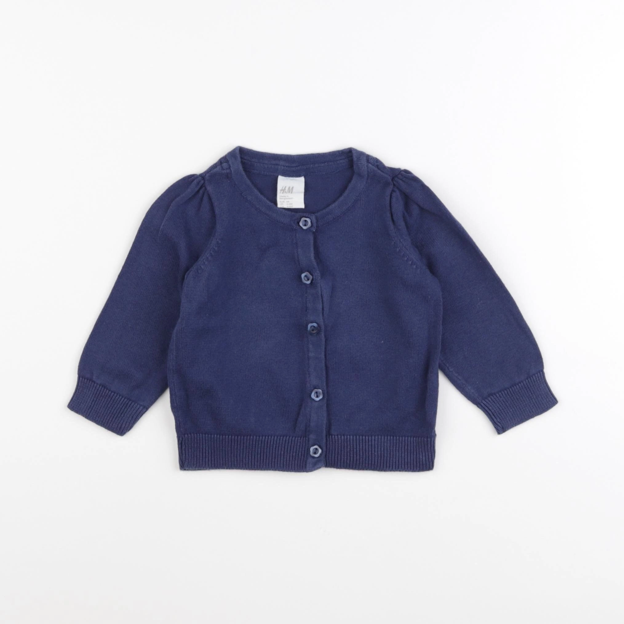 H&M - gilet bleu - 3/6 mois