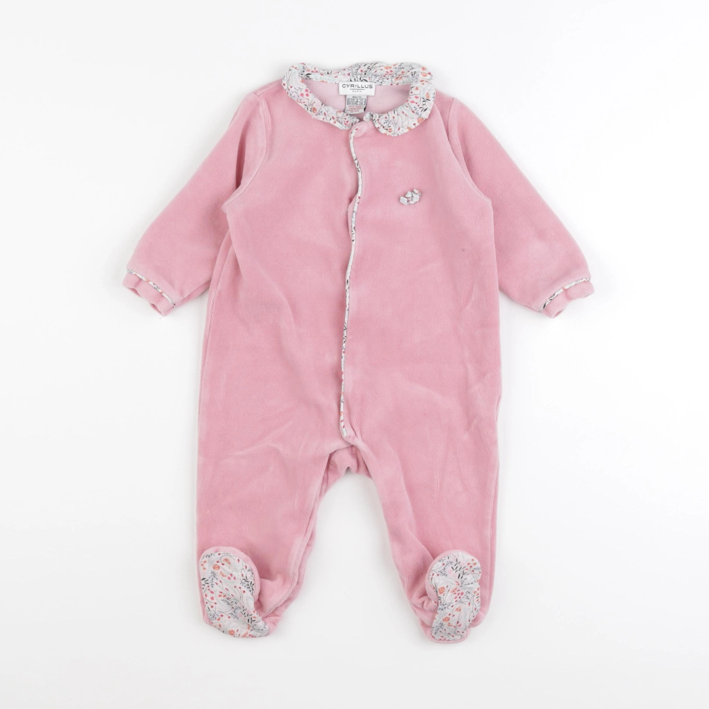 Cyrillus - pyjama velours rose - 9 mois