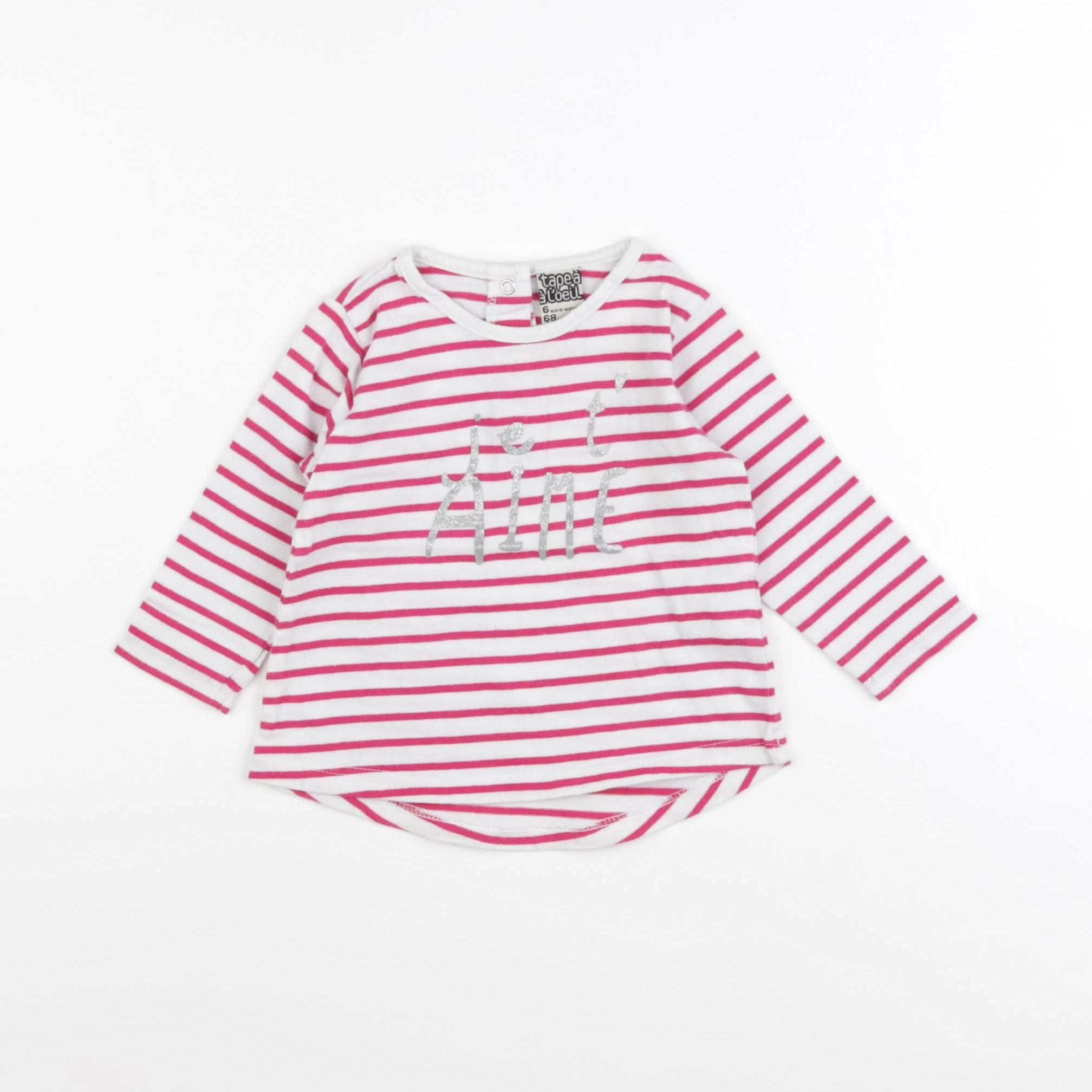 Tape à l'oeil - tee-shirt rose - 6 mois