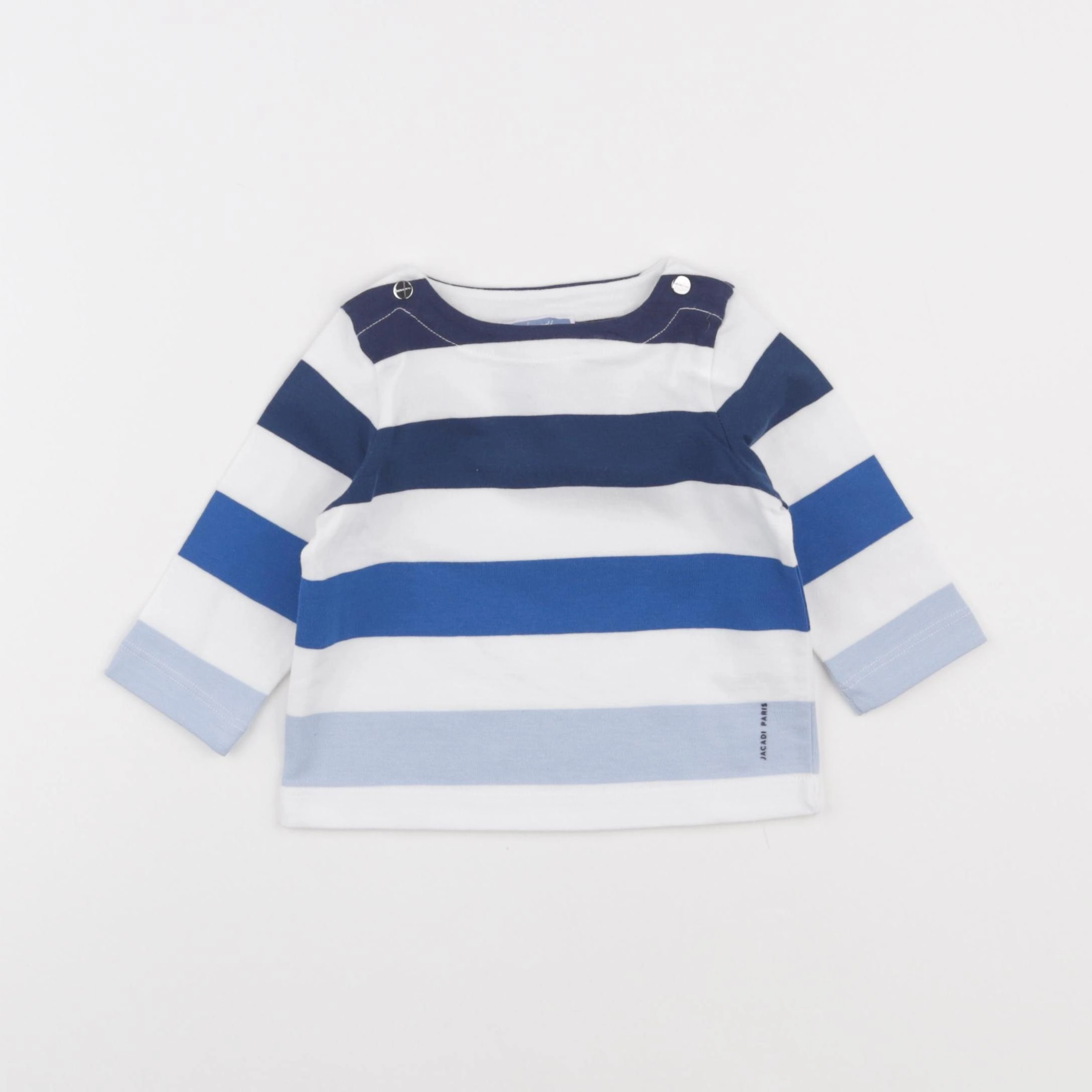 Jacadi - tee-shirt bleu, blanc - 6 mois