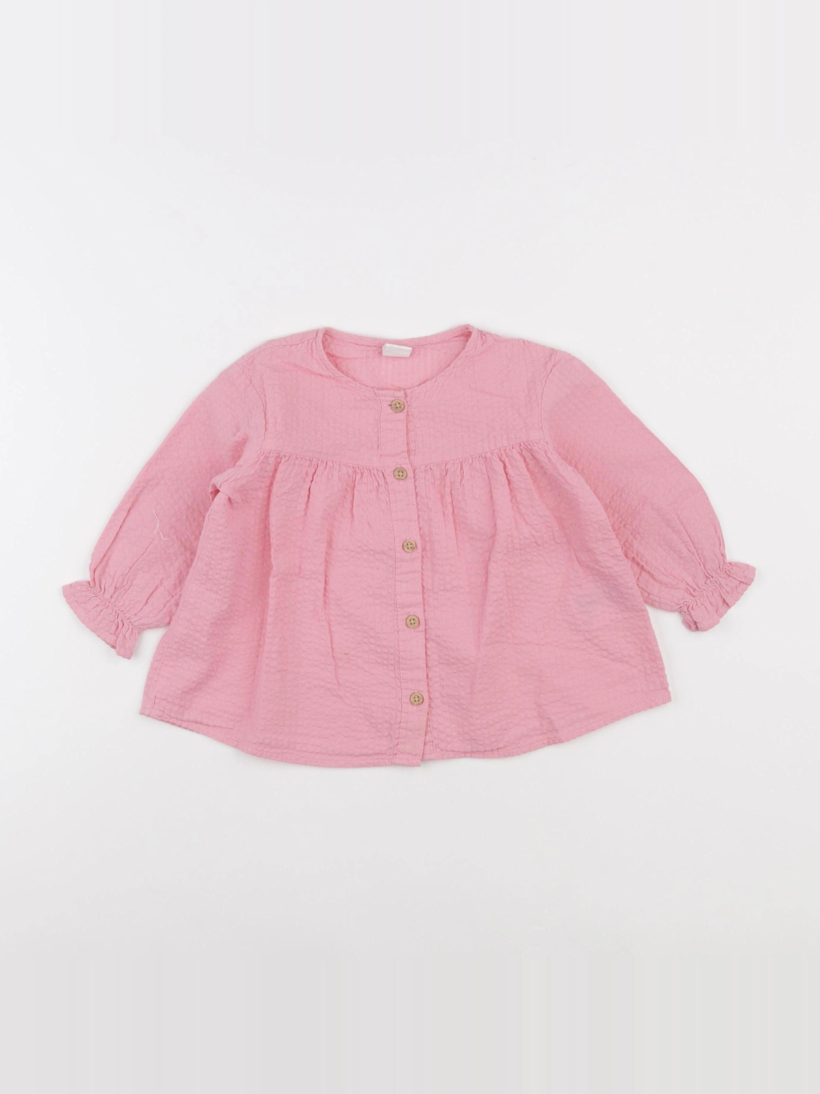 H&M - blouse rose - 18 mois