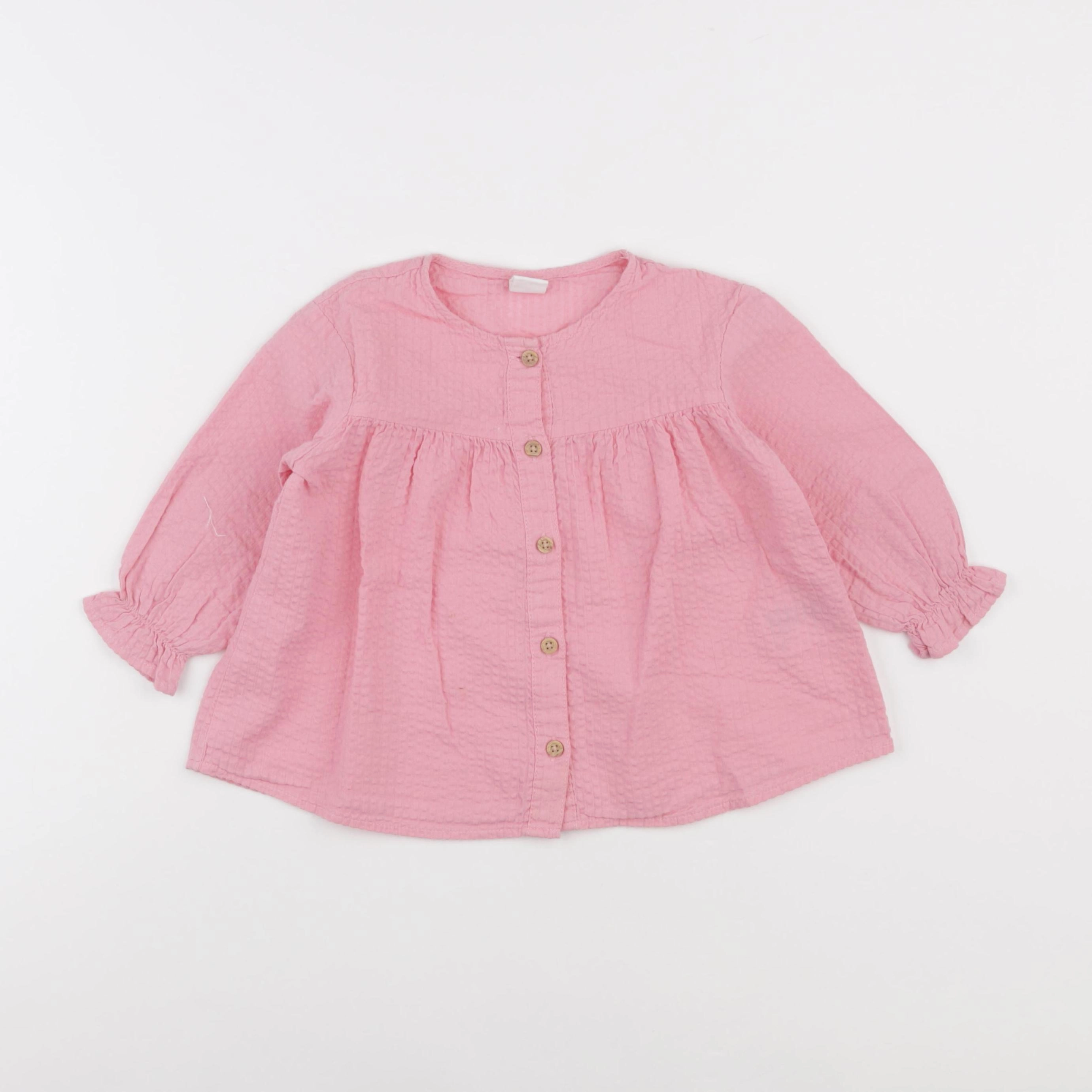 H&M - blouse rose - 18 mois