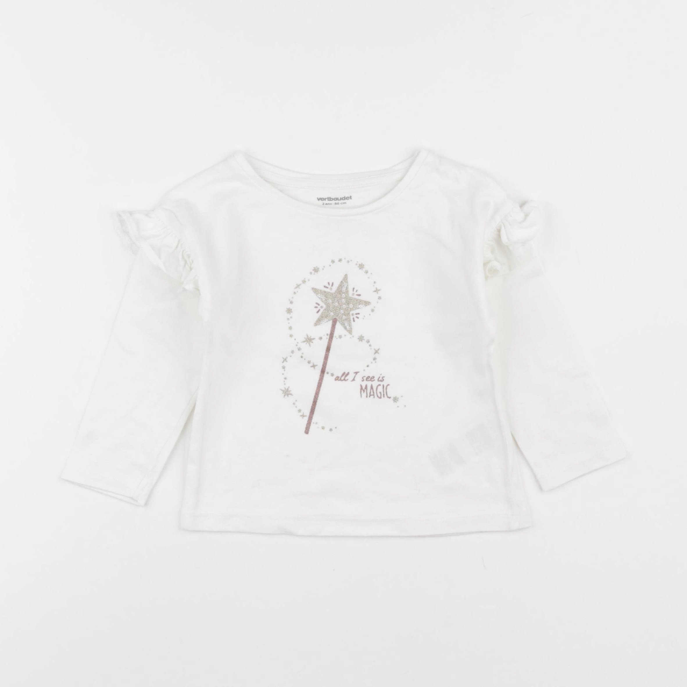 Vertbaudet - tee-shirt blanc - 2 ans