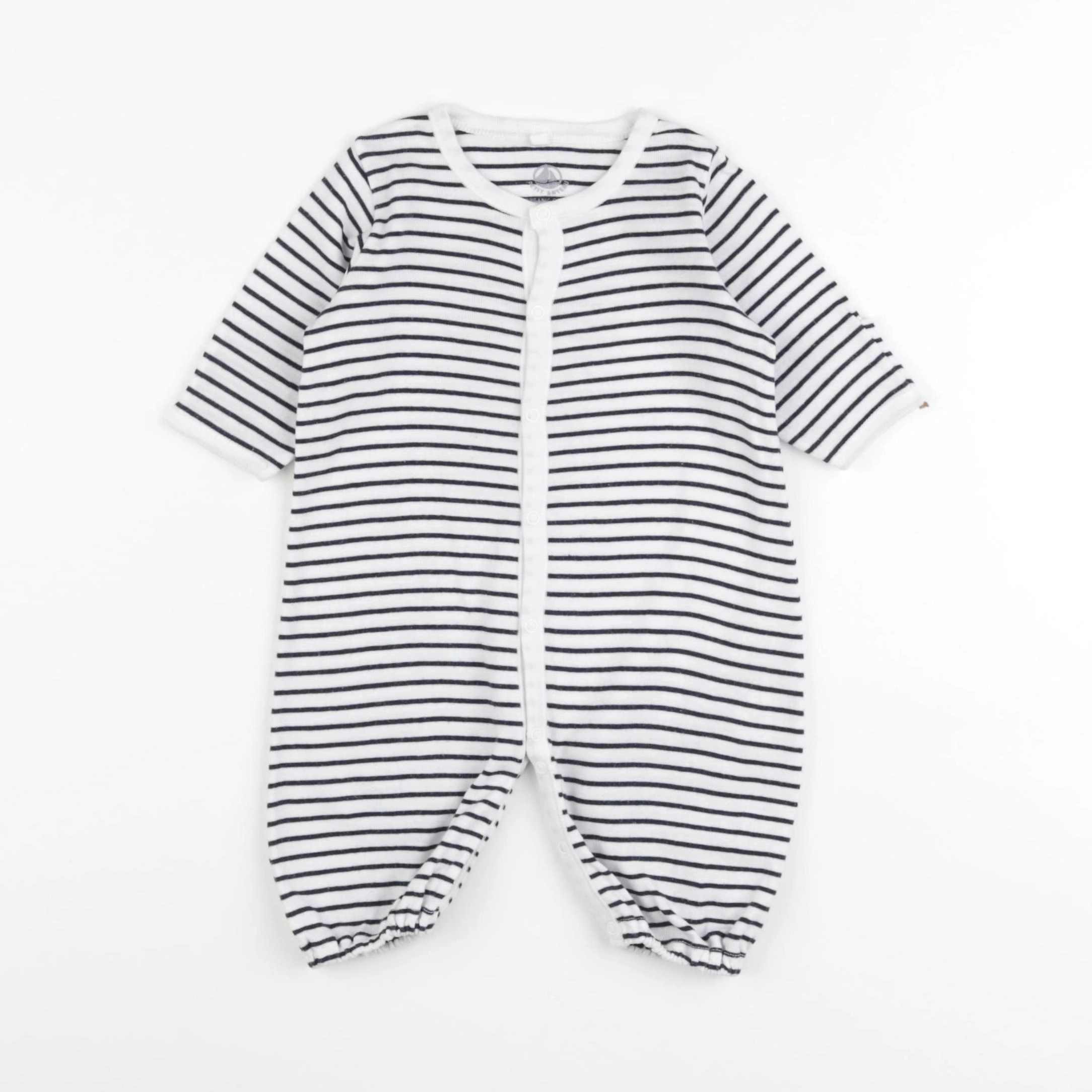 Petit Bateau - pyjama coton blanc - 1 mois
