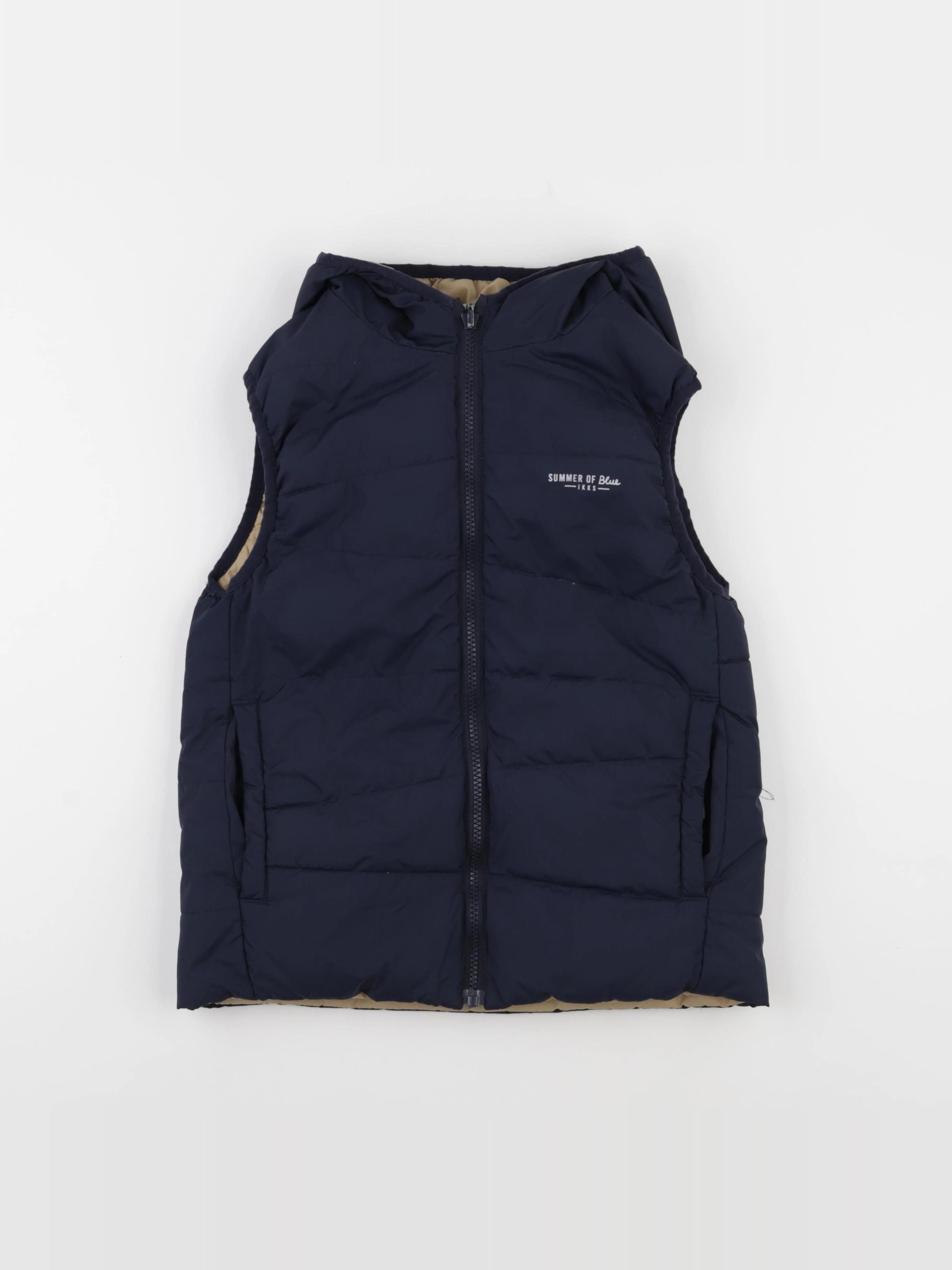 IKKS - doudoune réversible bleu, marron - 10 ans