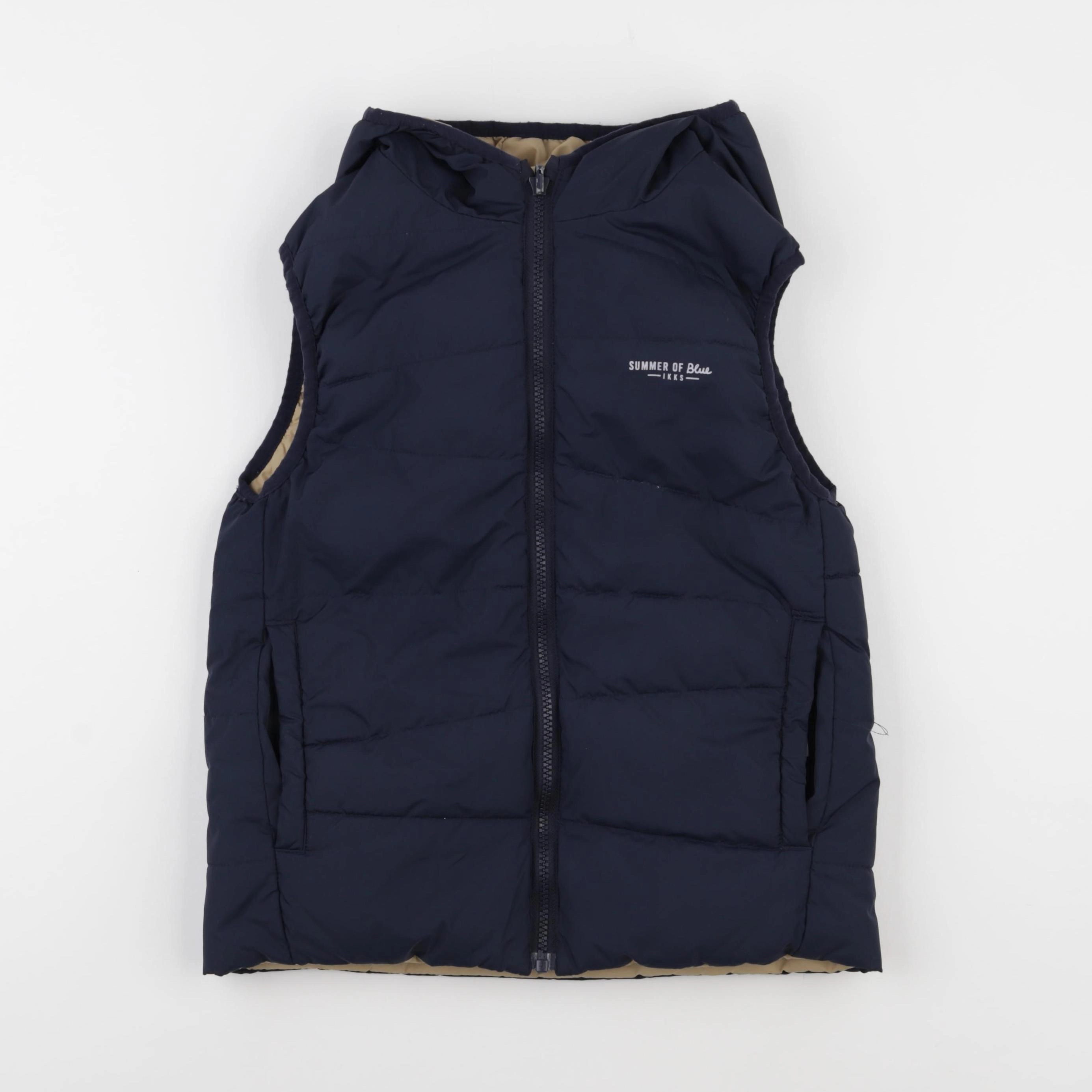 IKKS - doudoune réversible bleu, marron - 10 ans