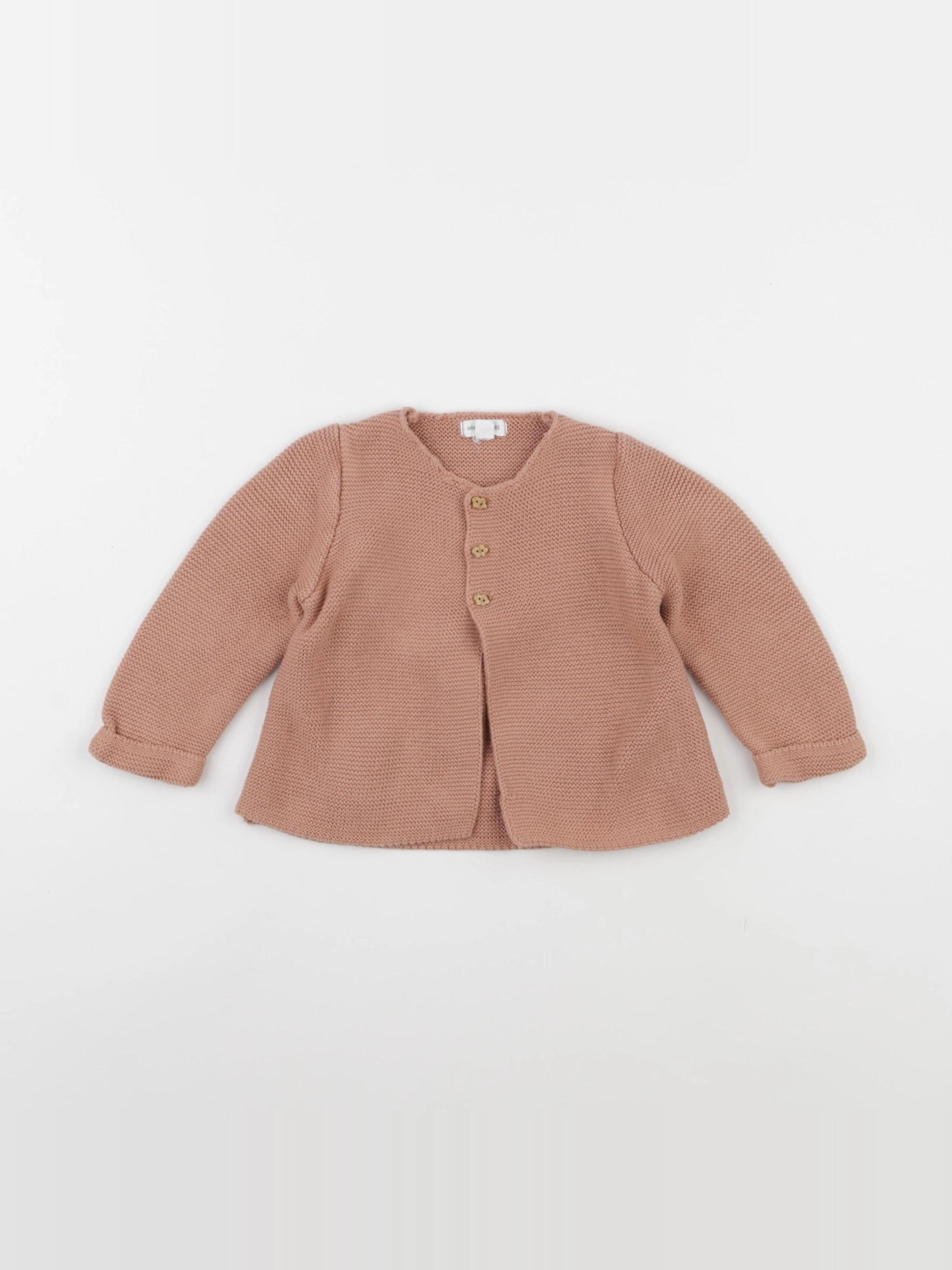 Vertbaudet - gilet marron - 12 mois