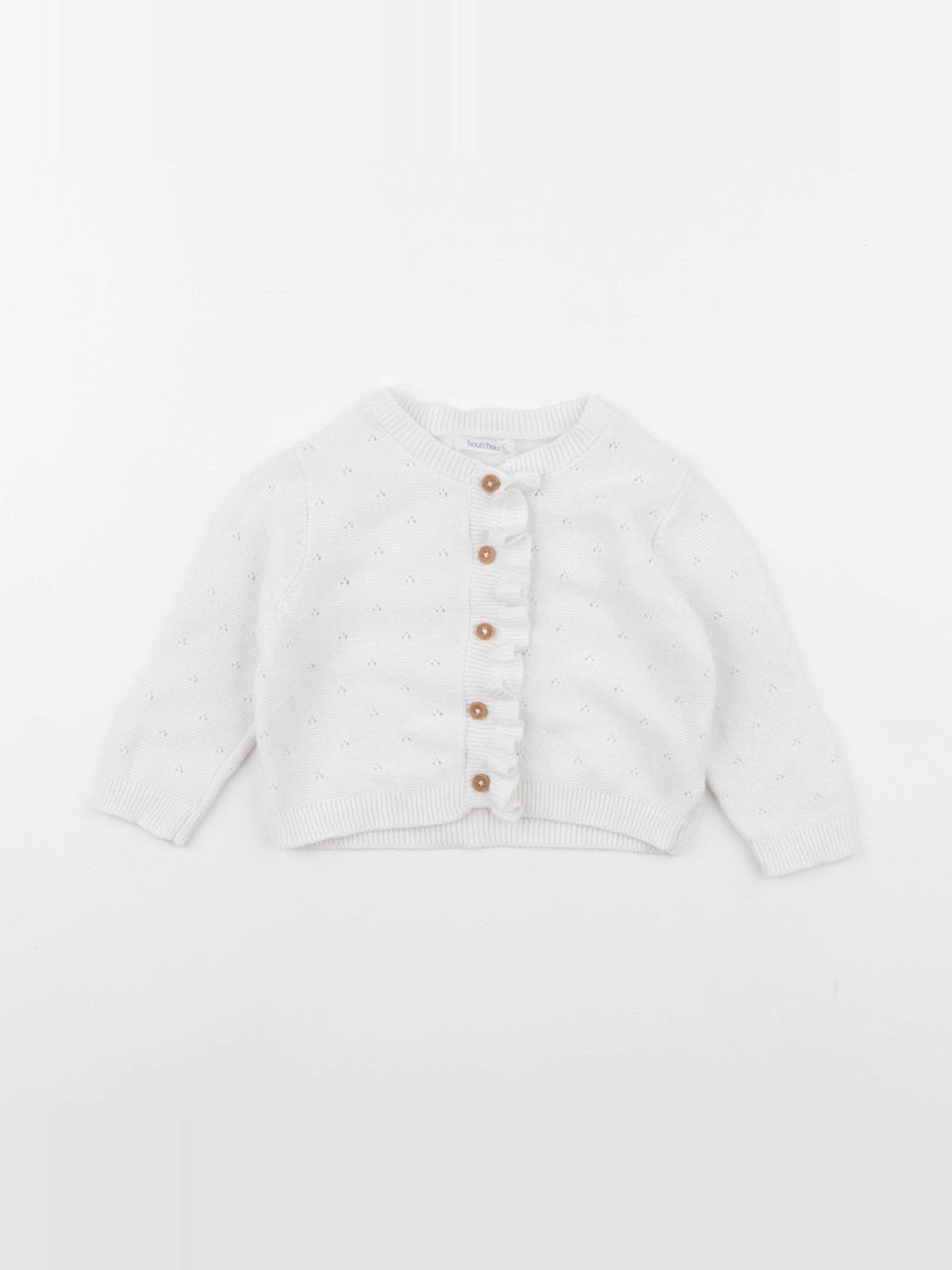 Boutchou - gilet blanc - 6 mois