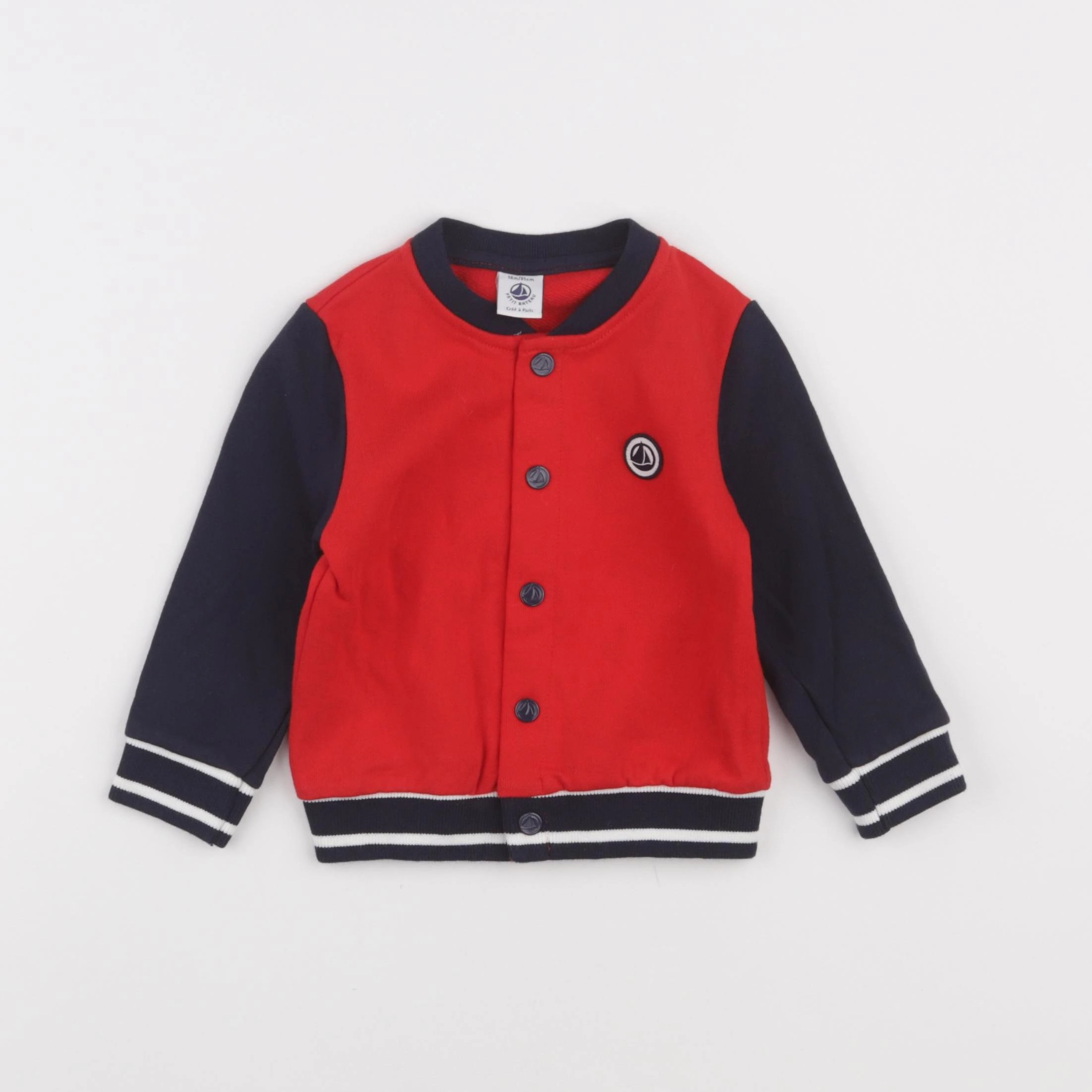 Petit Bateau - sweat imprimé au dos rouge - 18 mois