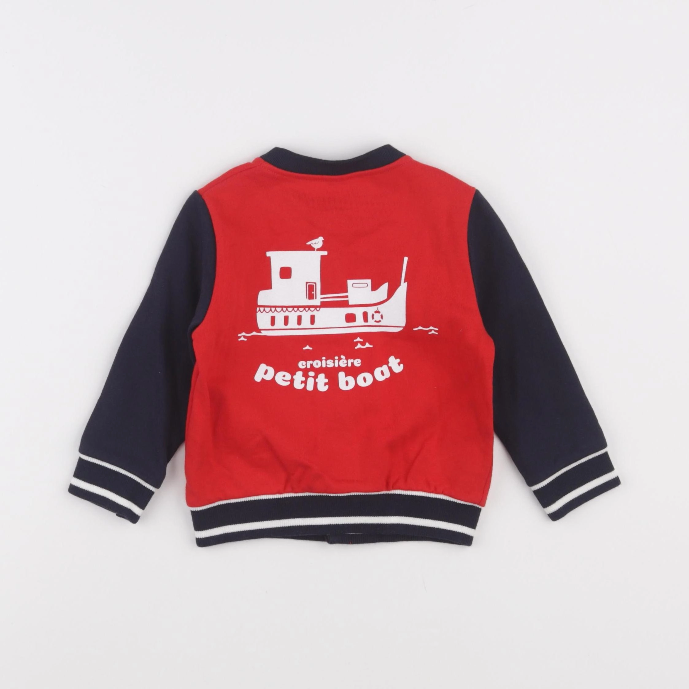 Petit Bateau - sweat imprimé au dos rouge - 18 mois