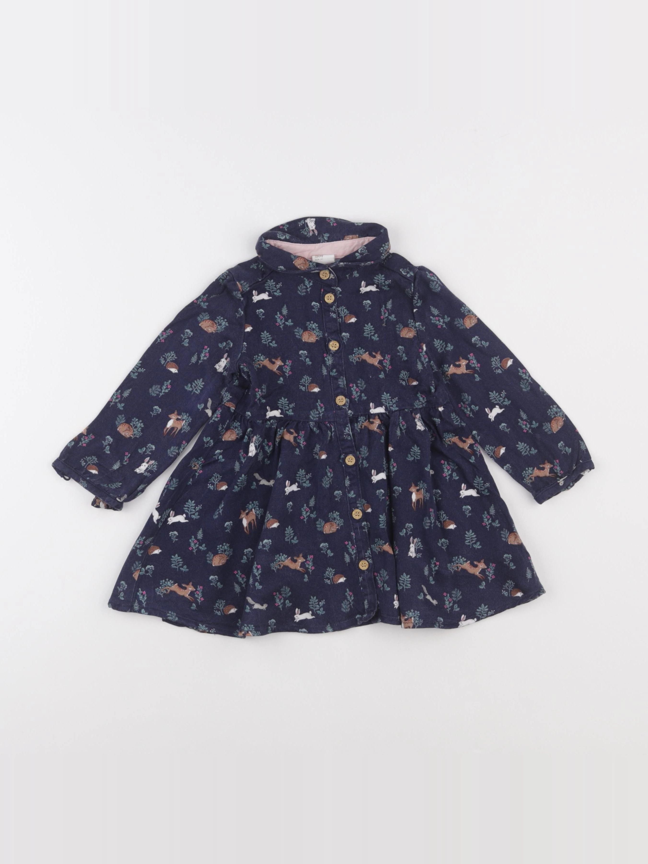 H&M - robe bleu - 12/18 mois