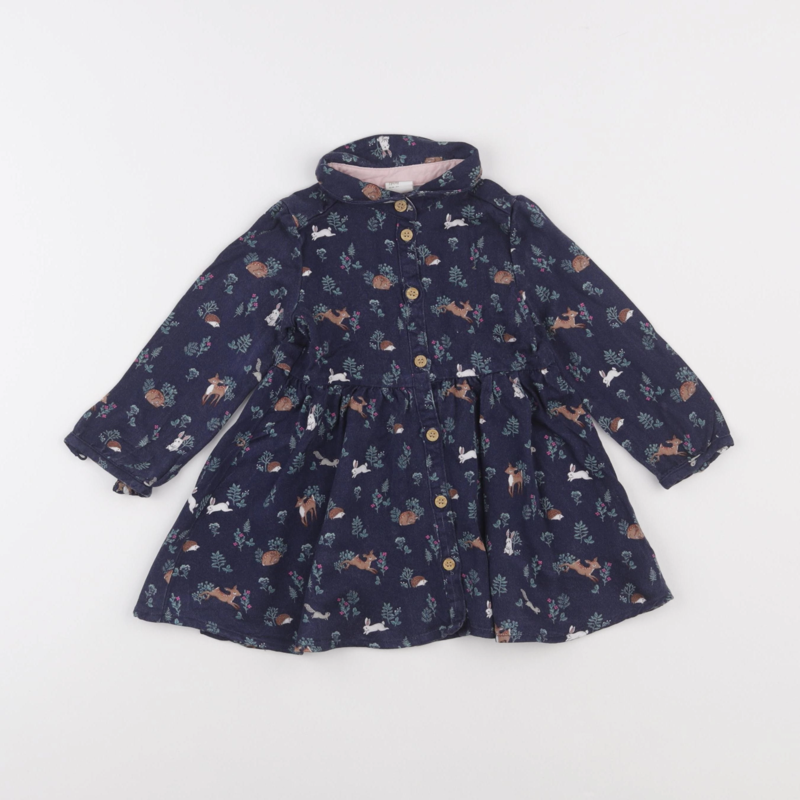 H&M - robe bleu - 12/18 mois