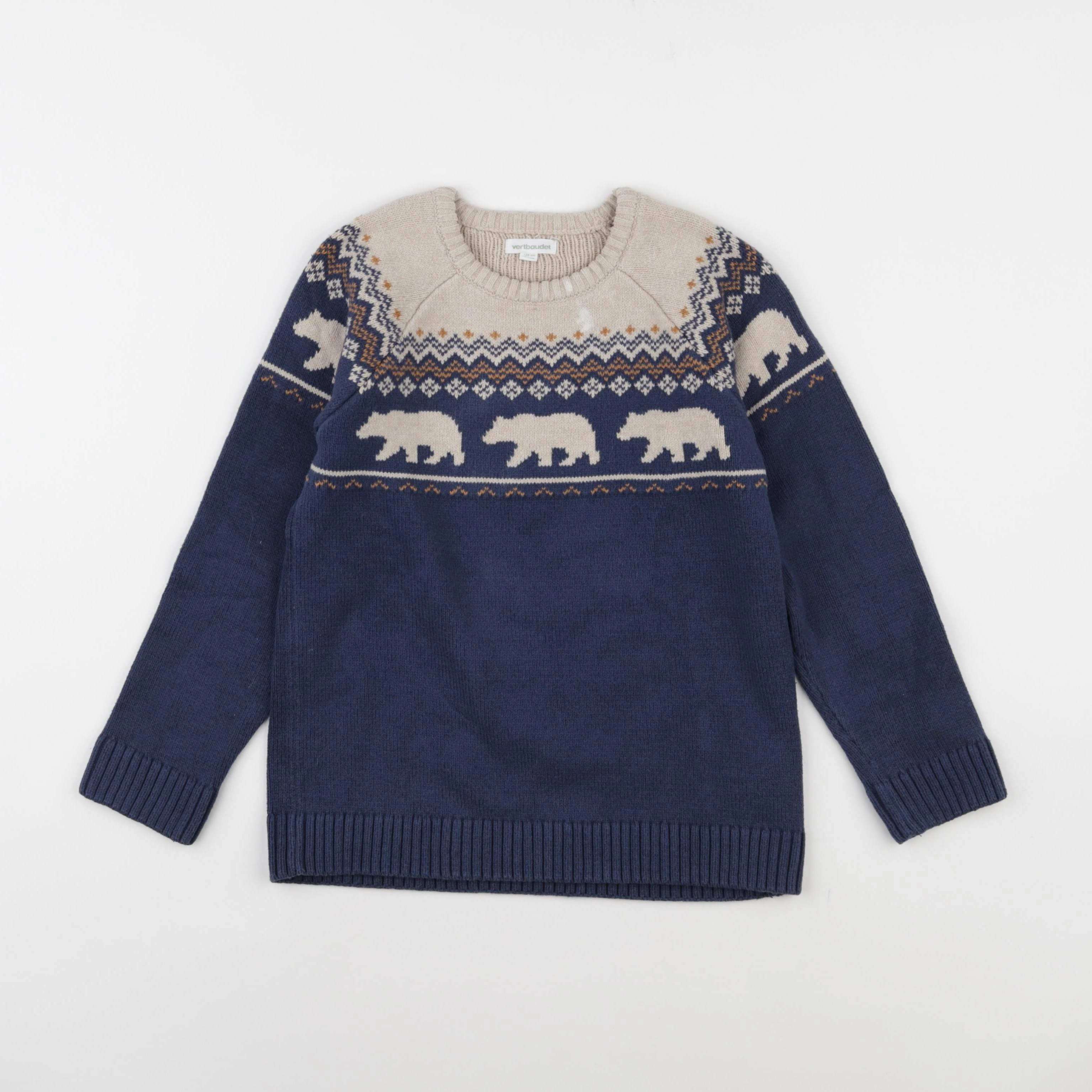 Vertbaudet - pull bleu - 8 ans