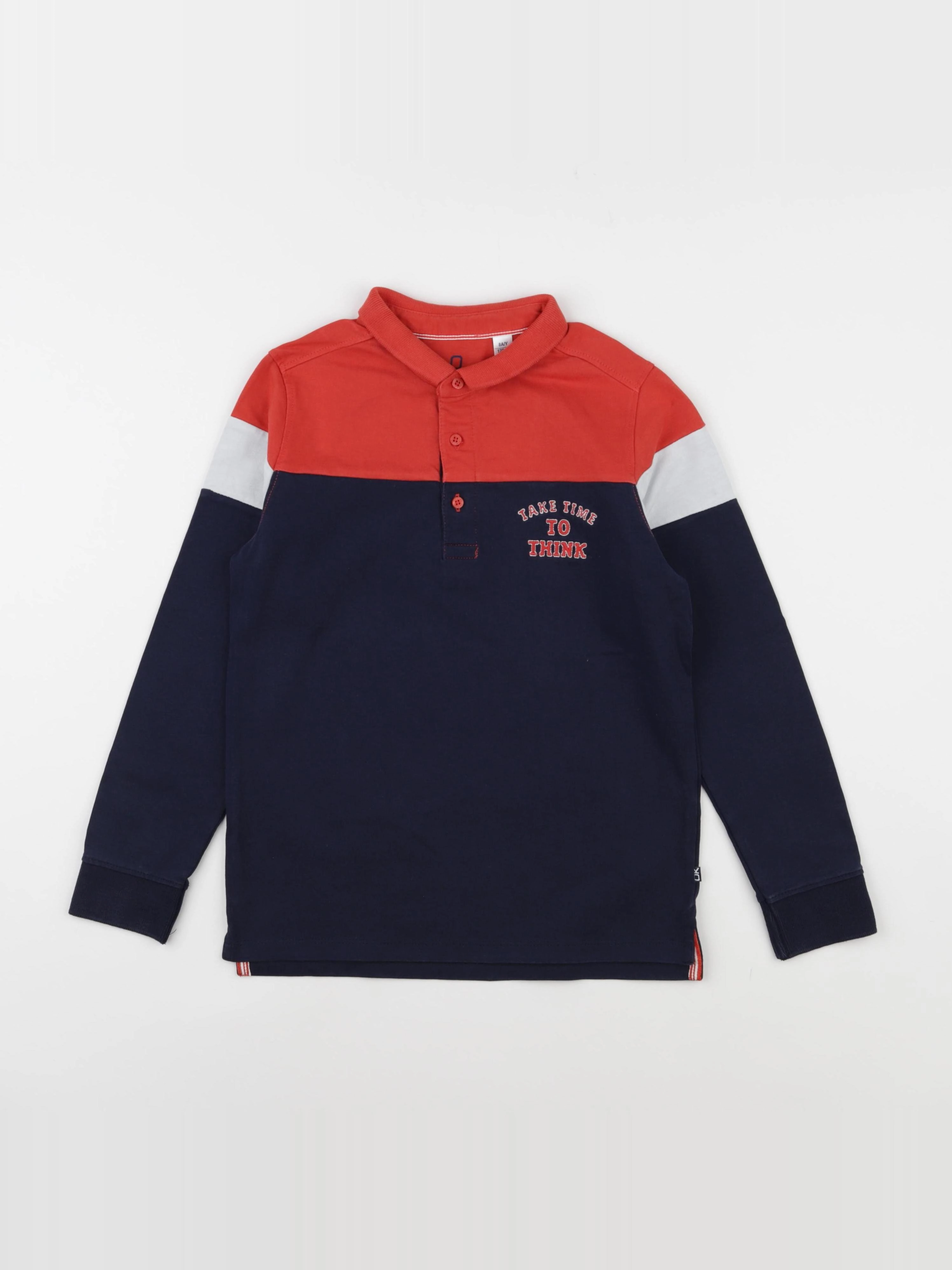 Okaidi - polo bleu - 8 ans