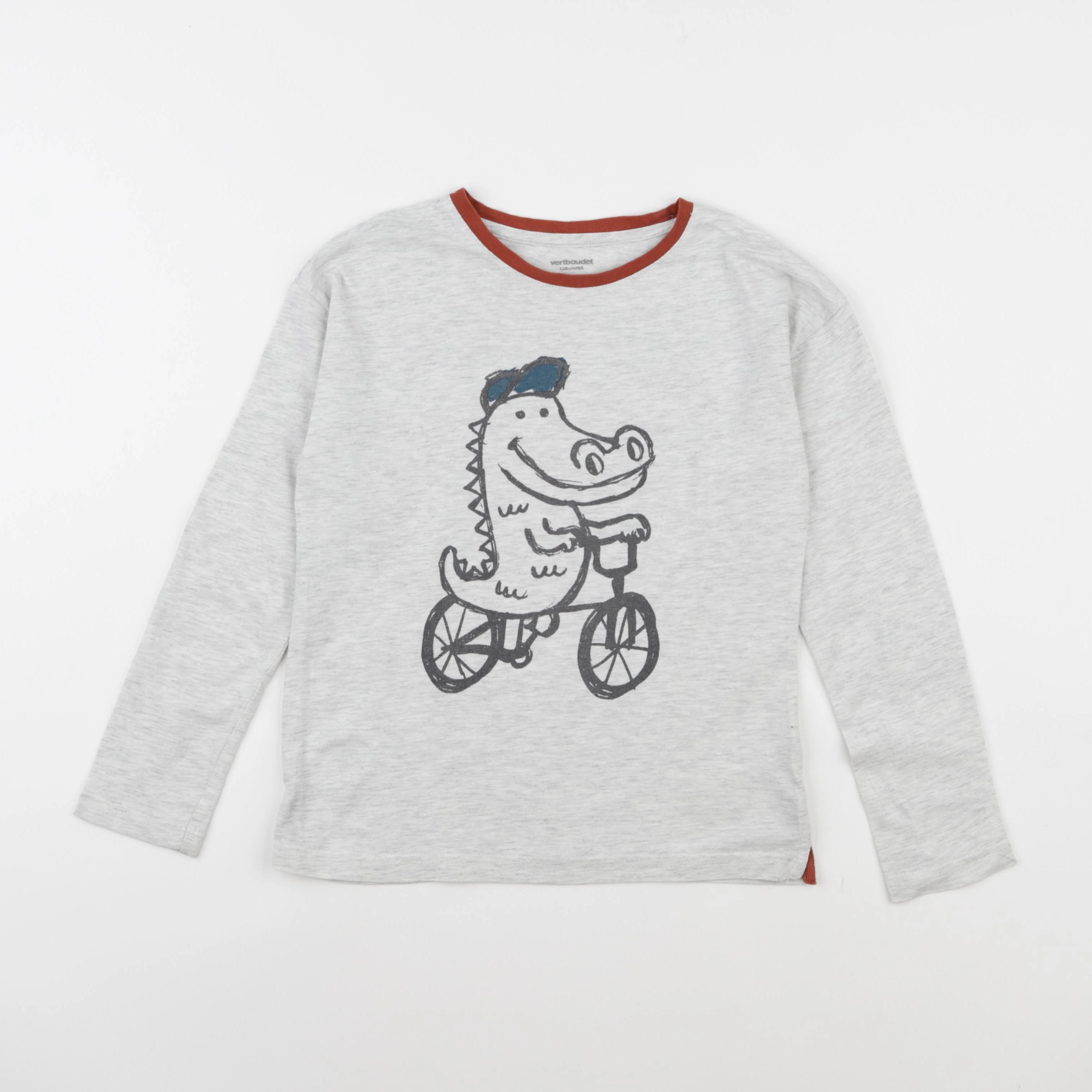 Vertbaudet - tee-shirt gris - 8 ans
