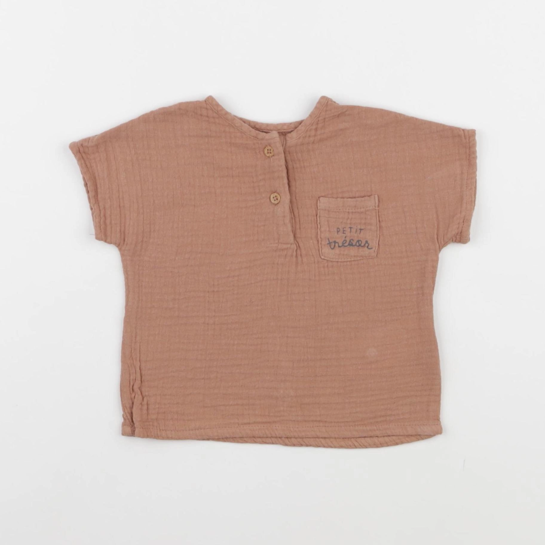 Vertbaudet - tee-shirt marron - 9 mois