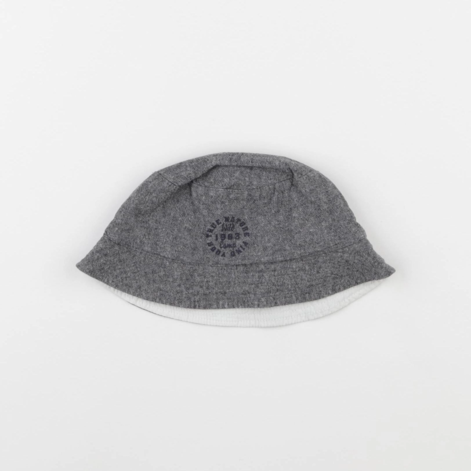 Vertbaudet - chapeau réversible gris - 2/3 ans