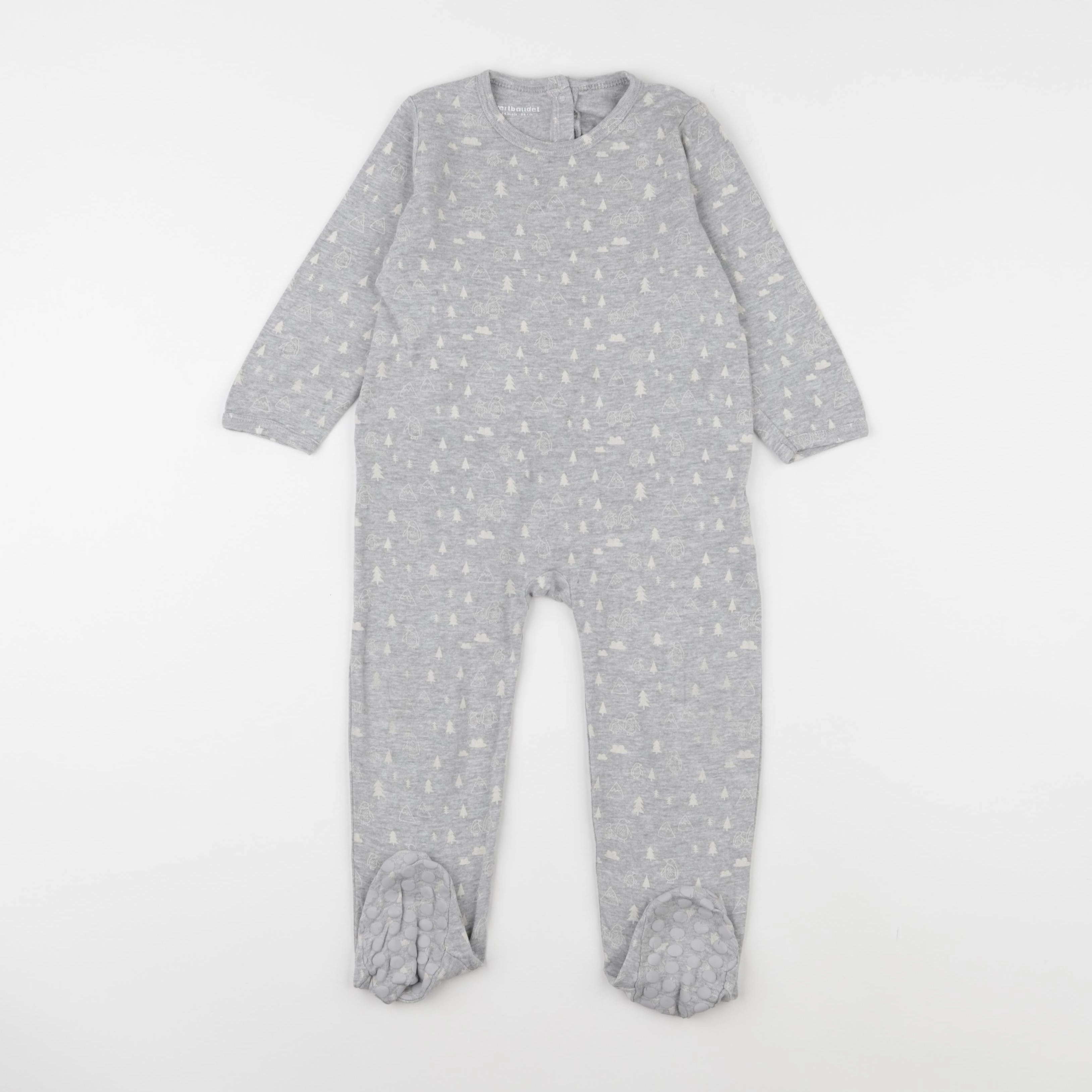 Vertbaudet - pyjama coton gris - 24 mois