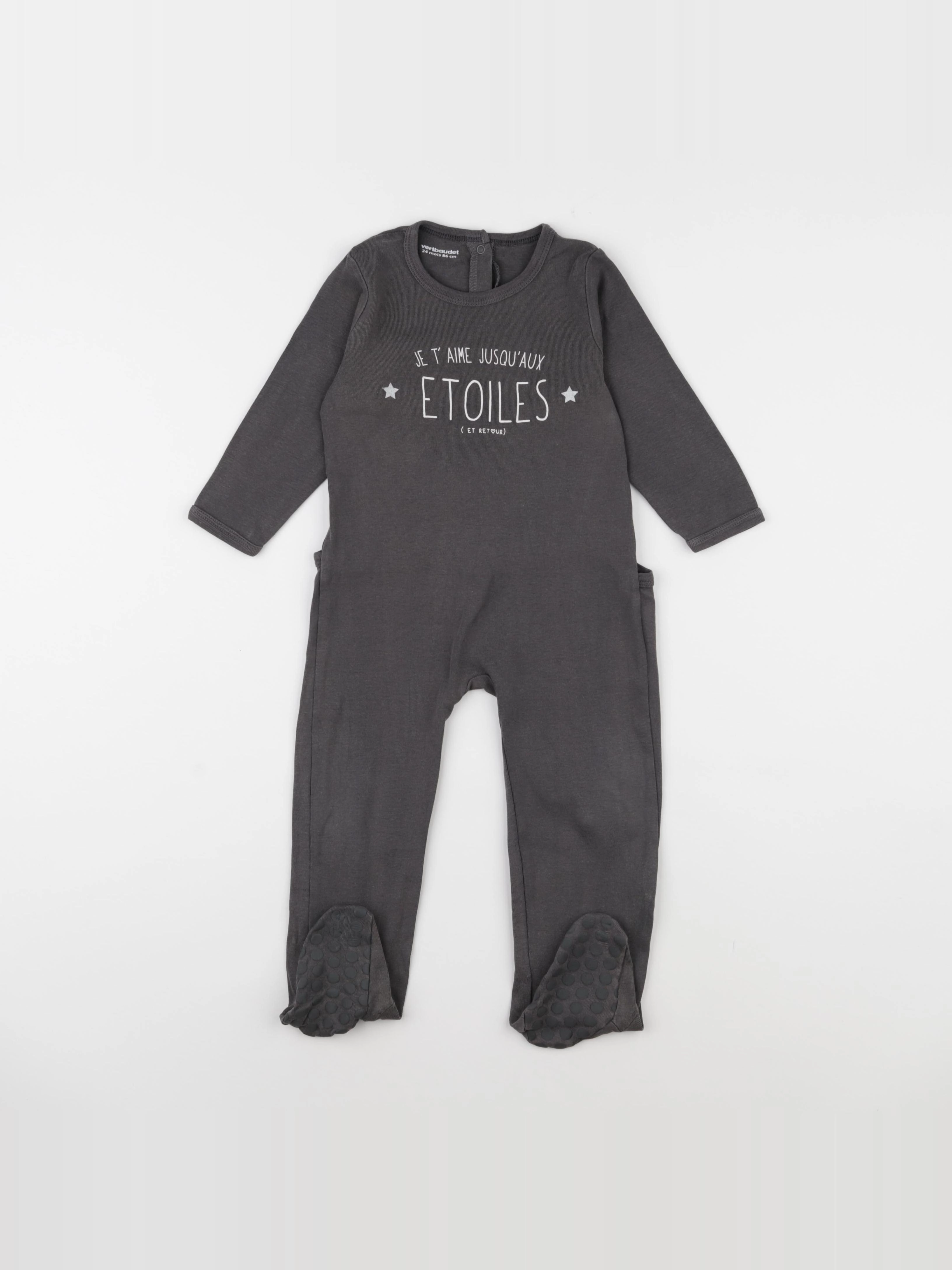 Vertbaudet - pyjama coton gris - 24 mois