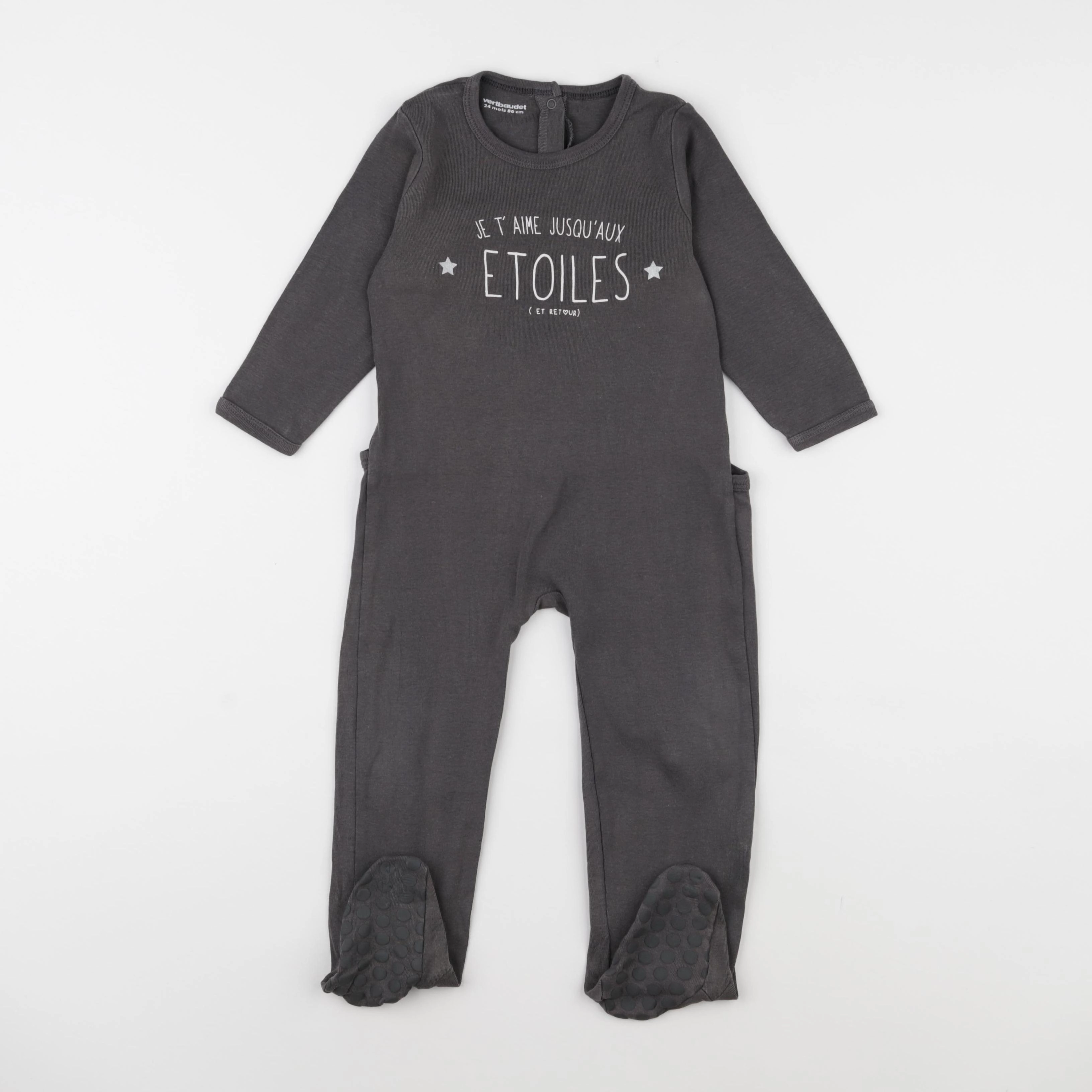 Vertbaudet - pyjama coton gris - 24 mois