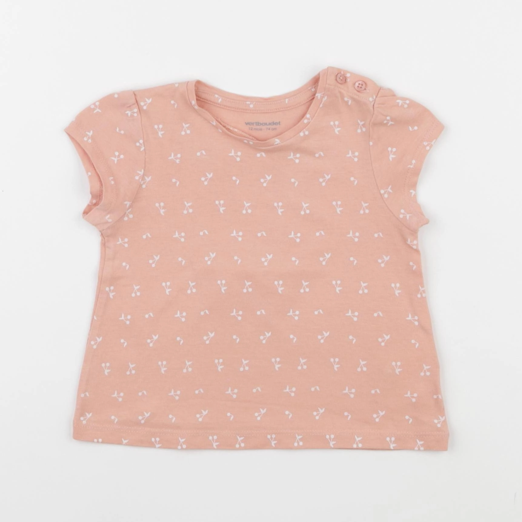 Vertbaudet - tee-shirt rose - 12 mois