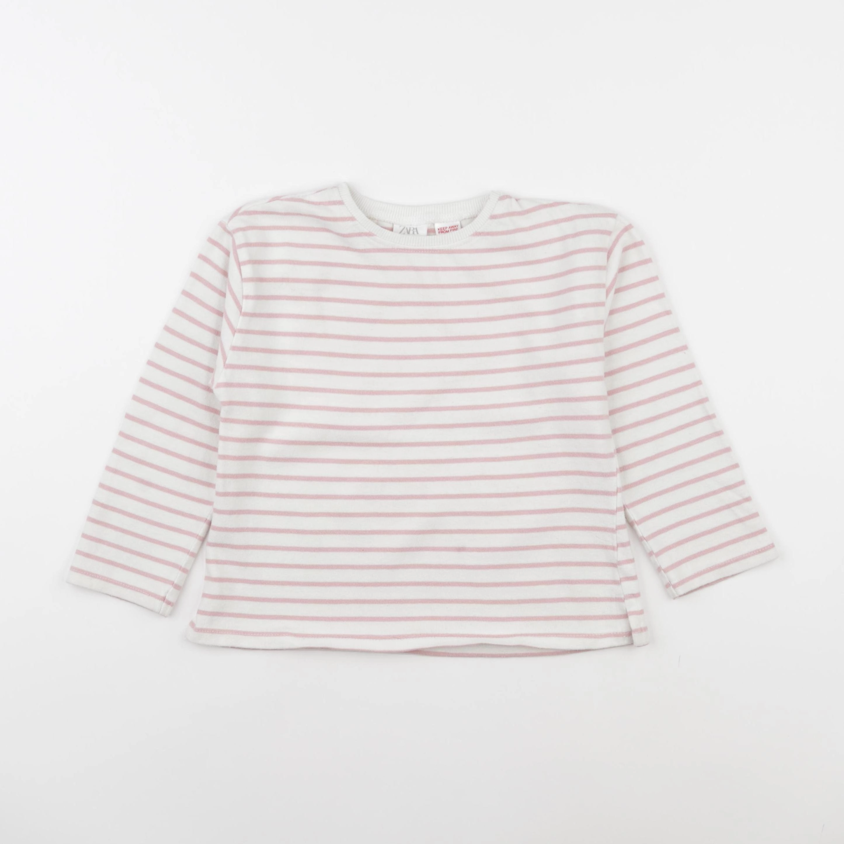 Zara - tee-shirt blanc, rose - 4/5 ans