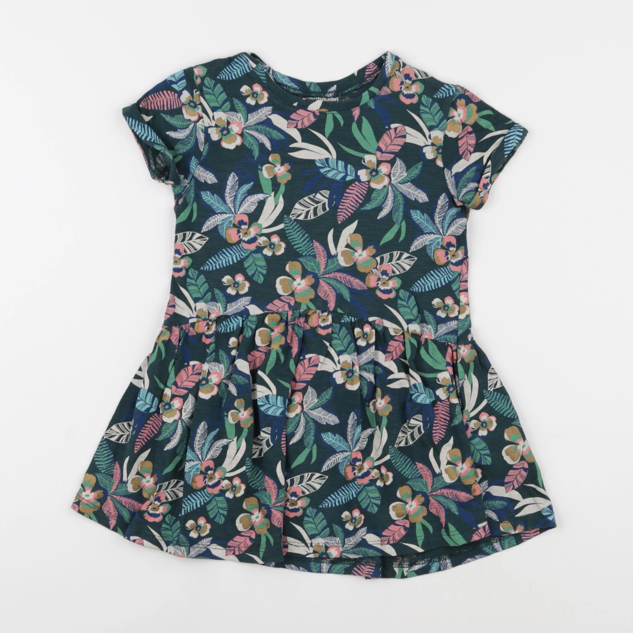 Vertbaudet - robe vert - 4 ans