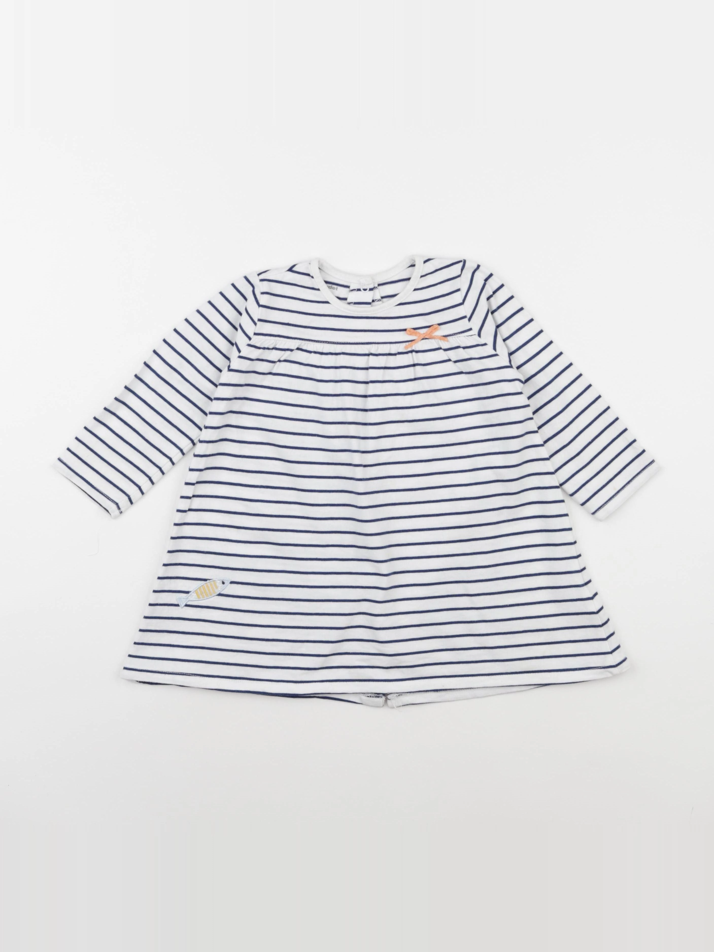 Vertbaudet - robe blanc, bleu - 18 mois