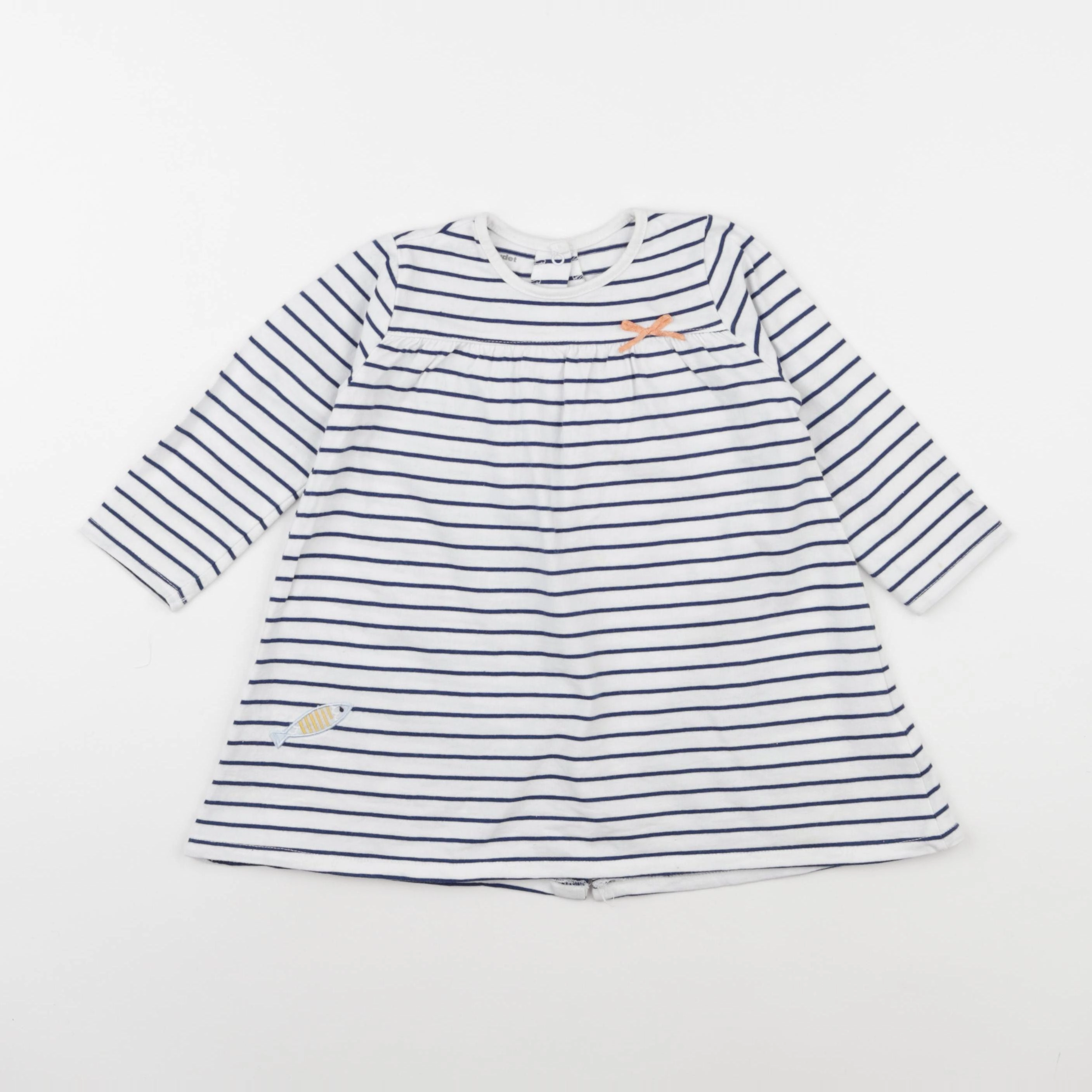 Vertbaudet - robe blanc, bleu - 18 mois