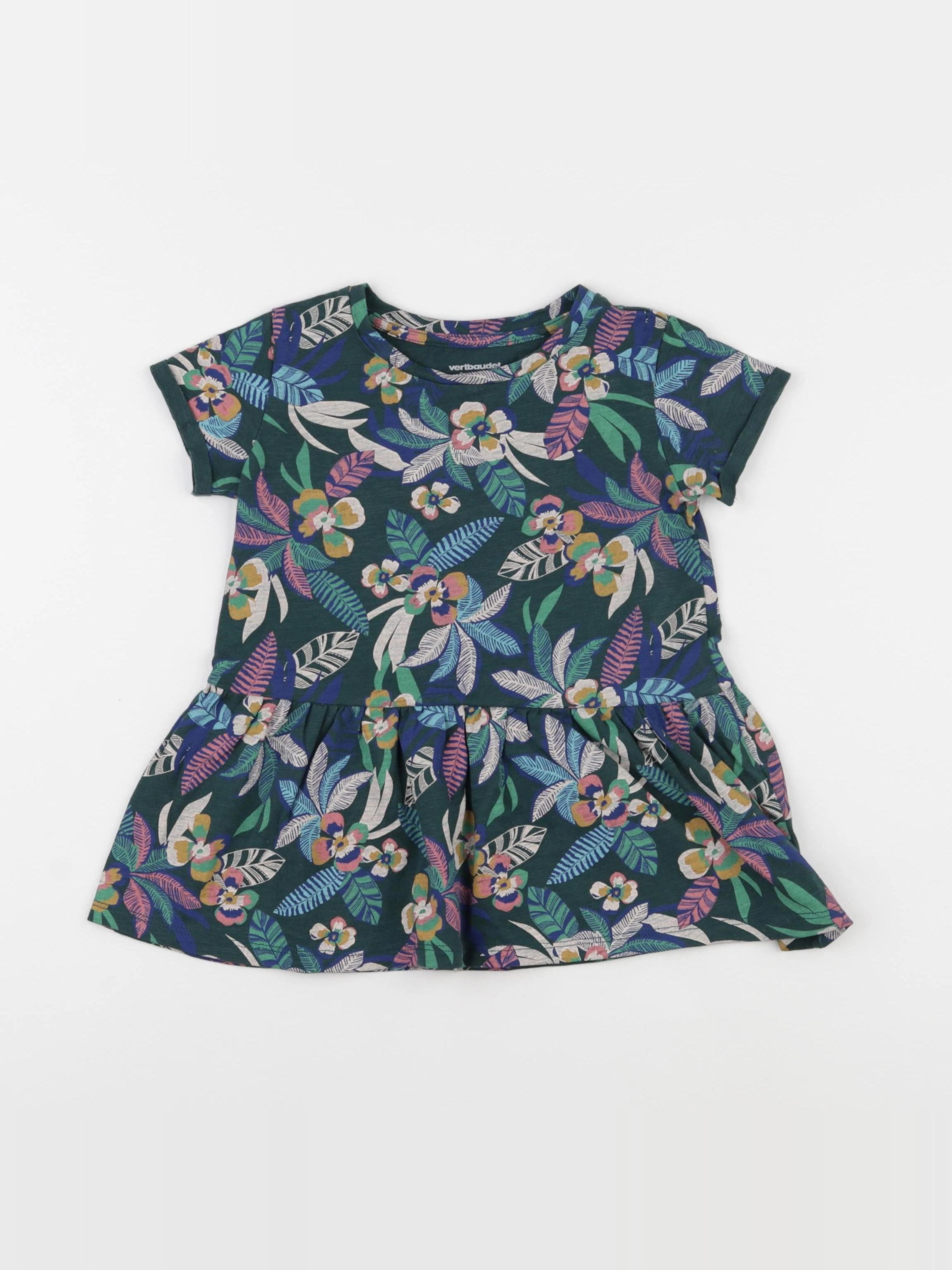 Vertbaudet - robe vert - 2 ans