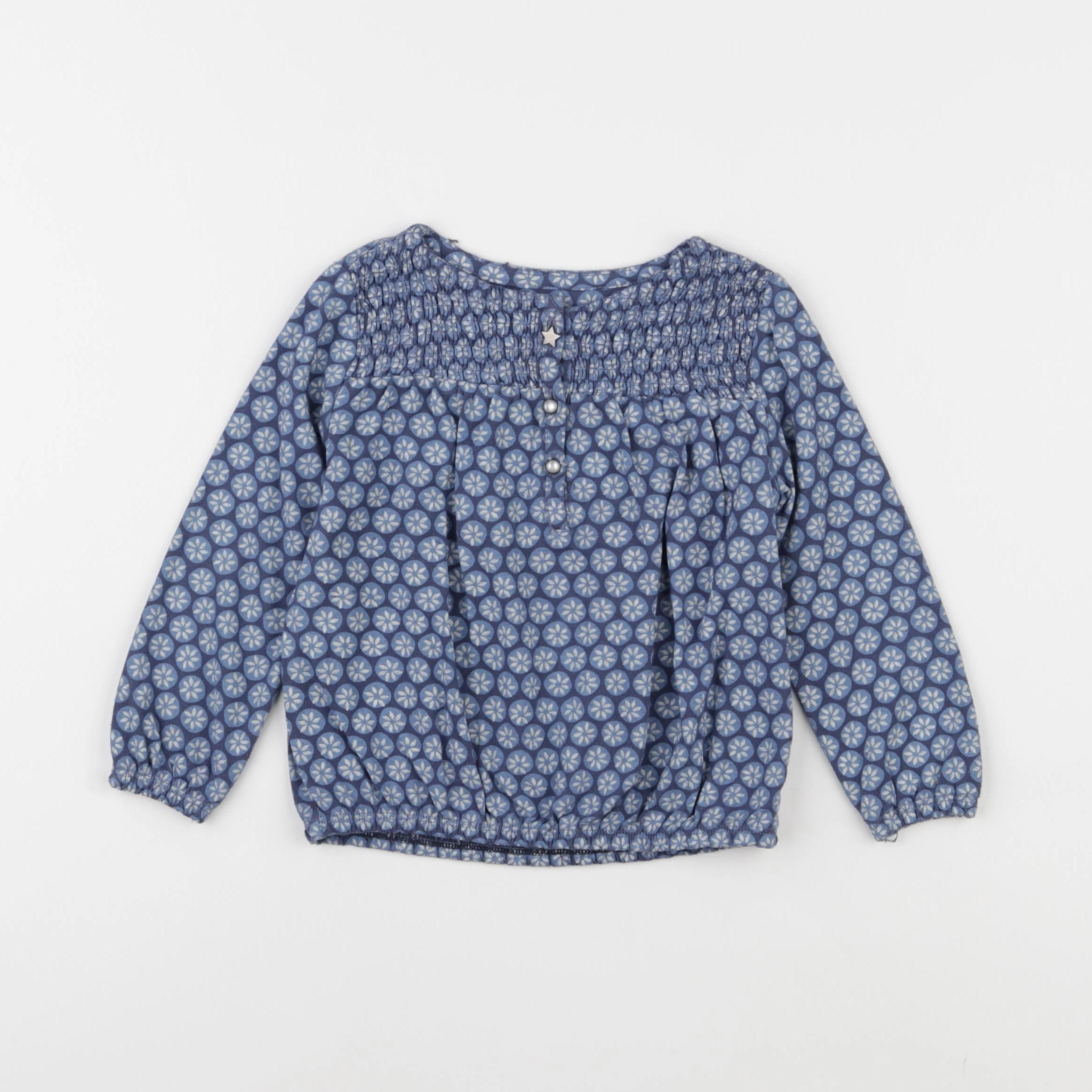 Vertbaudet - blouse bleu - 2 ans
