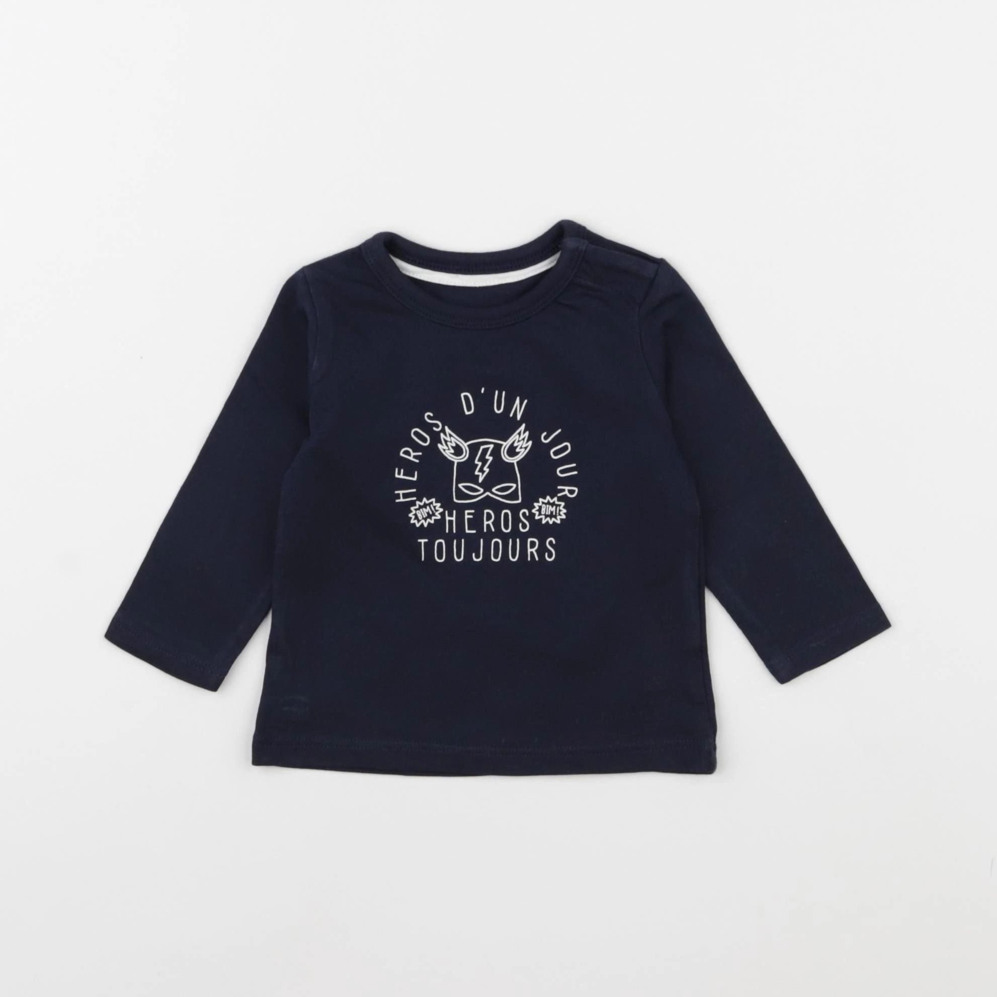 Vertbaudet - tee-shirt bleu - 3 mois