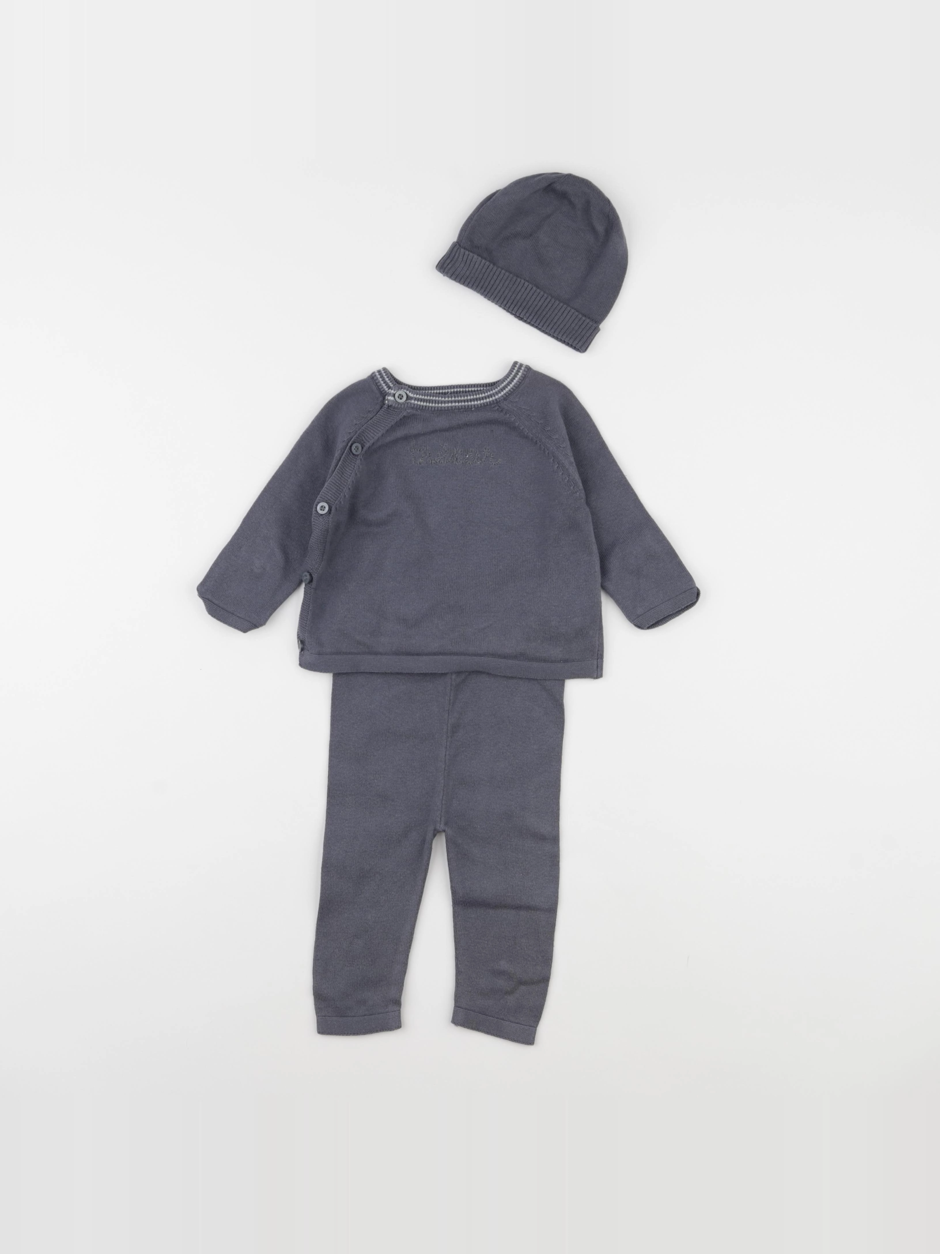 Vertbaudet - ensemble gris - 6 mois