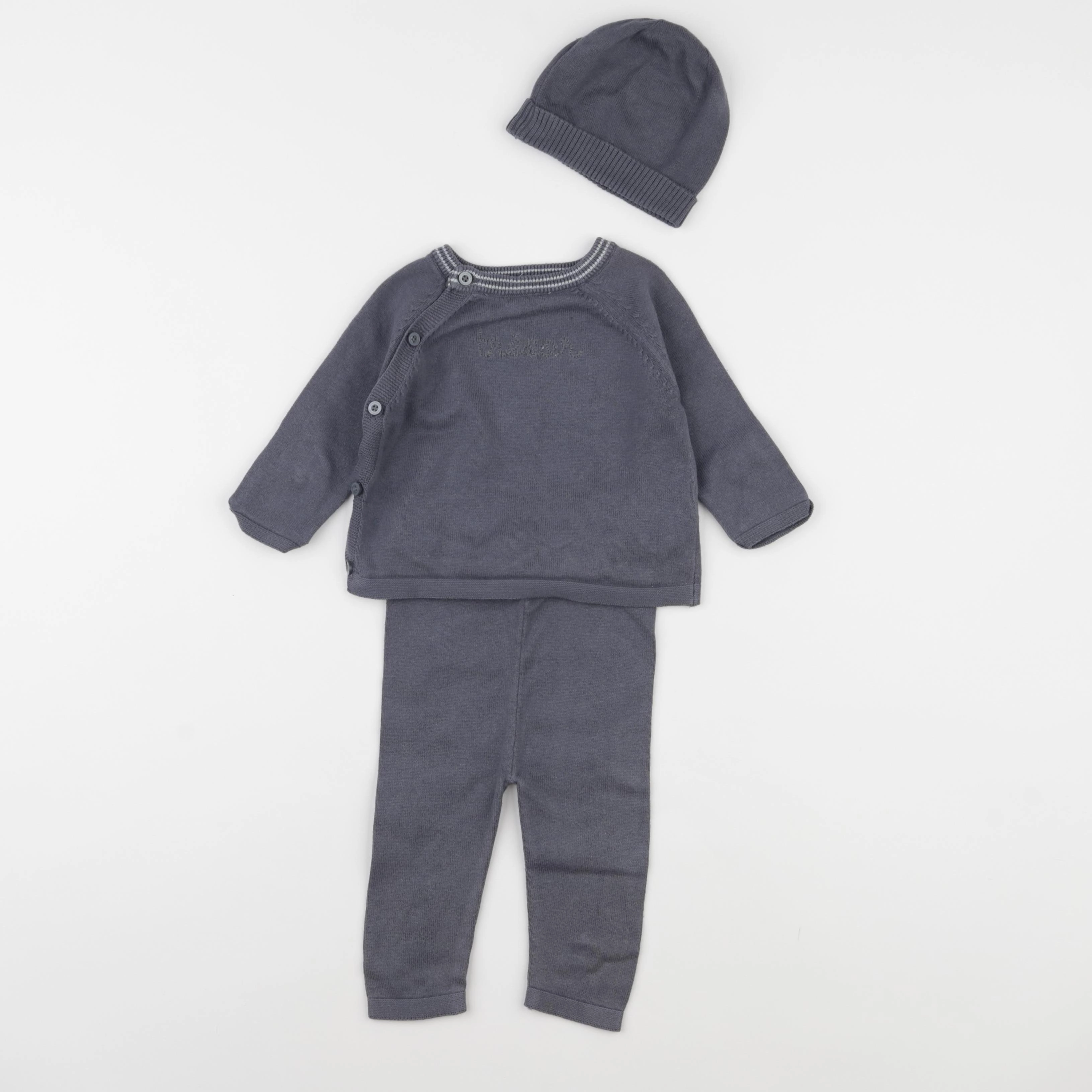 Vertbaudet - ensemble gris - 6 mois