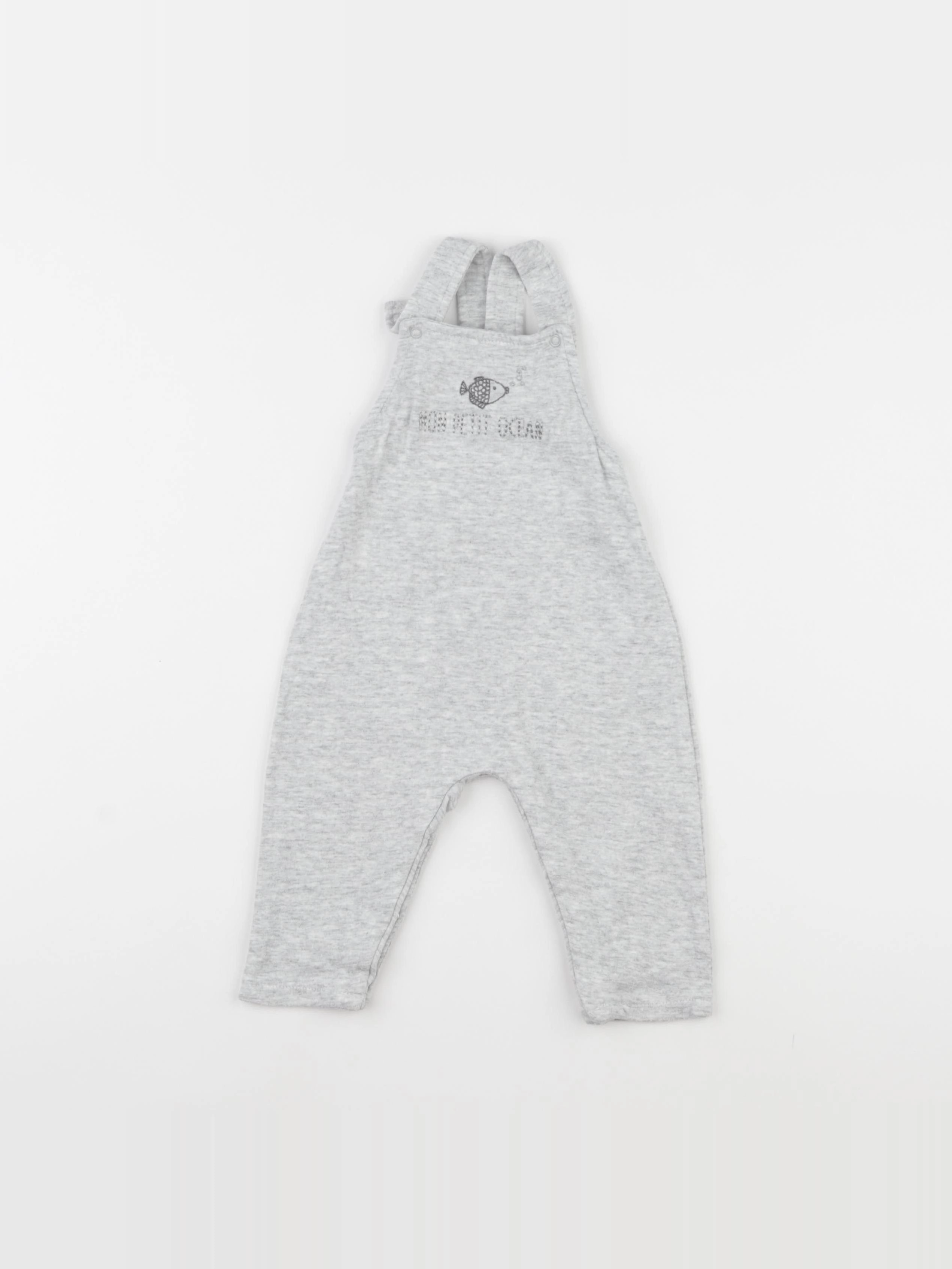 Vertbaudet - salopette gris - 6 mois