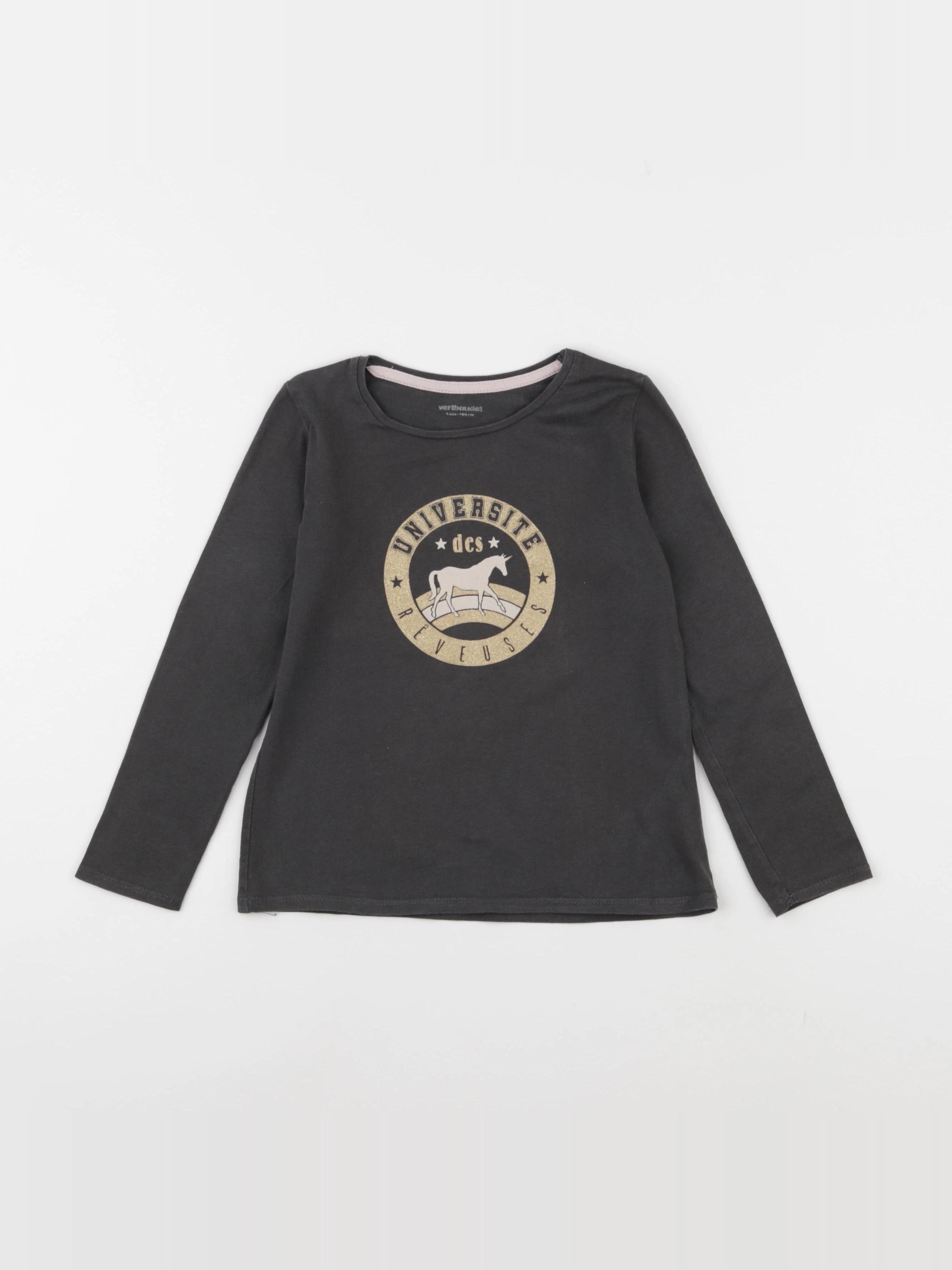 Vertbaudet - tee-shirt gris - 4 ans