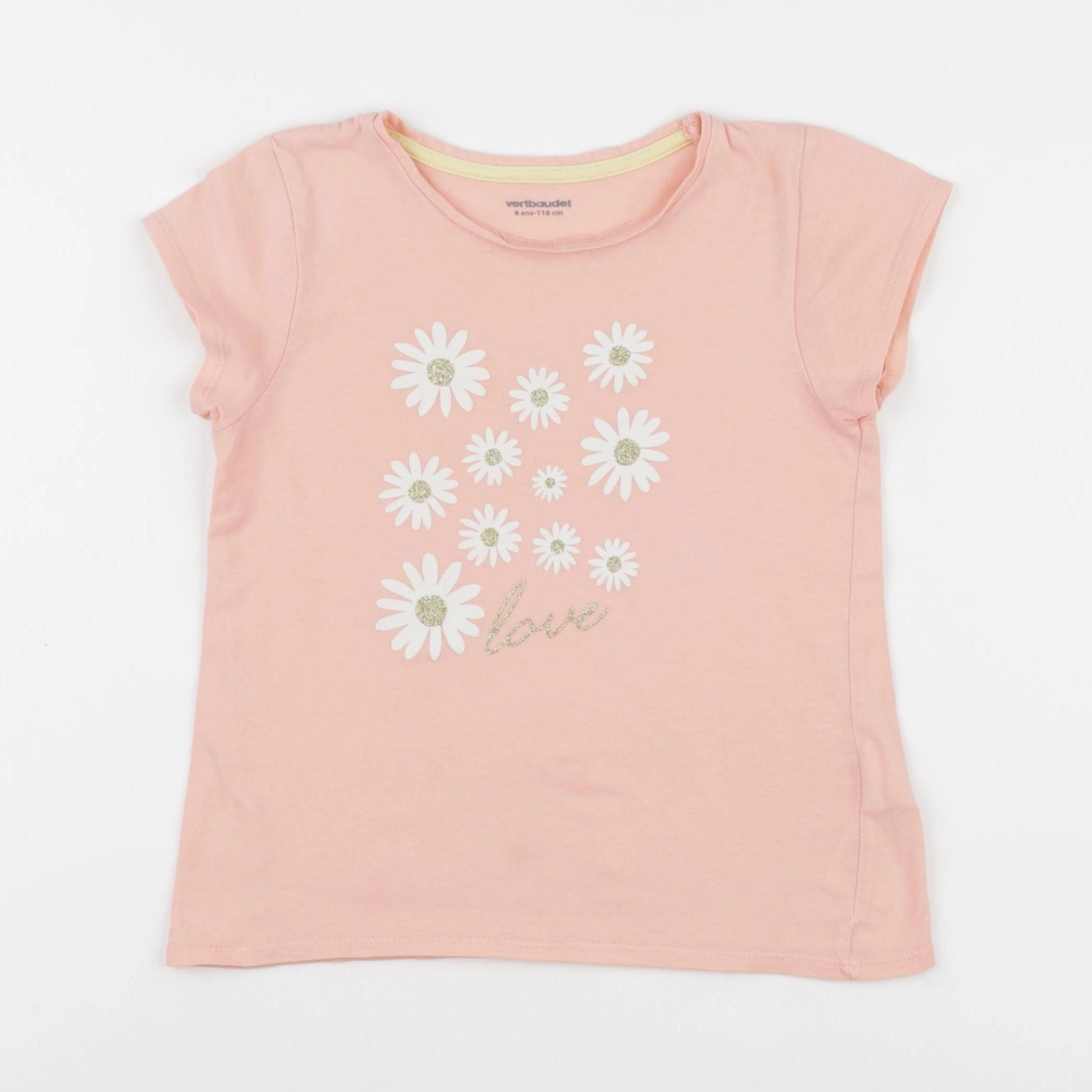 Vertbaudet - tee-shirt rose - 6 ans