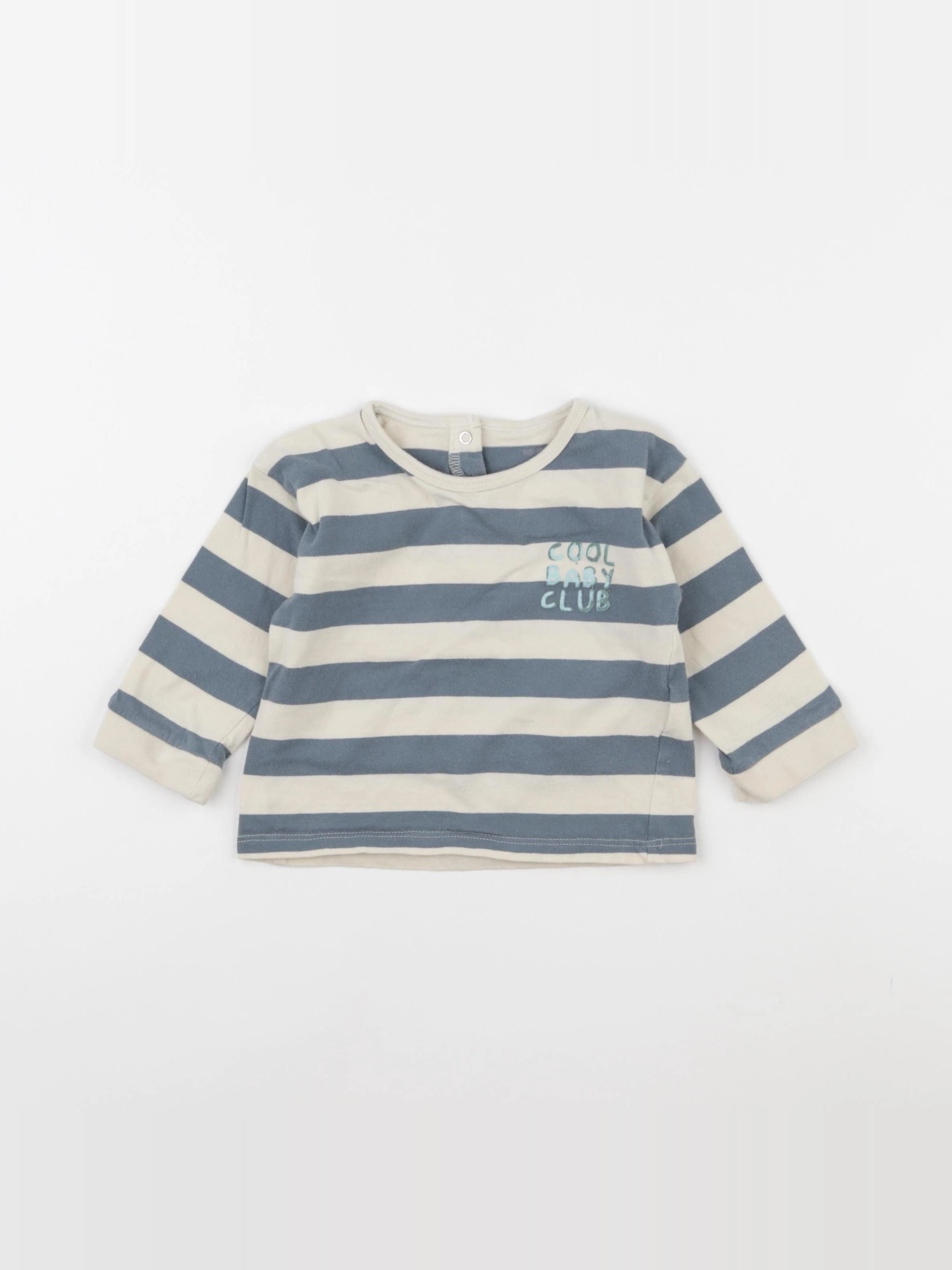 Vertbaudet - tee-shirt bleu, blanc - 18 mois