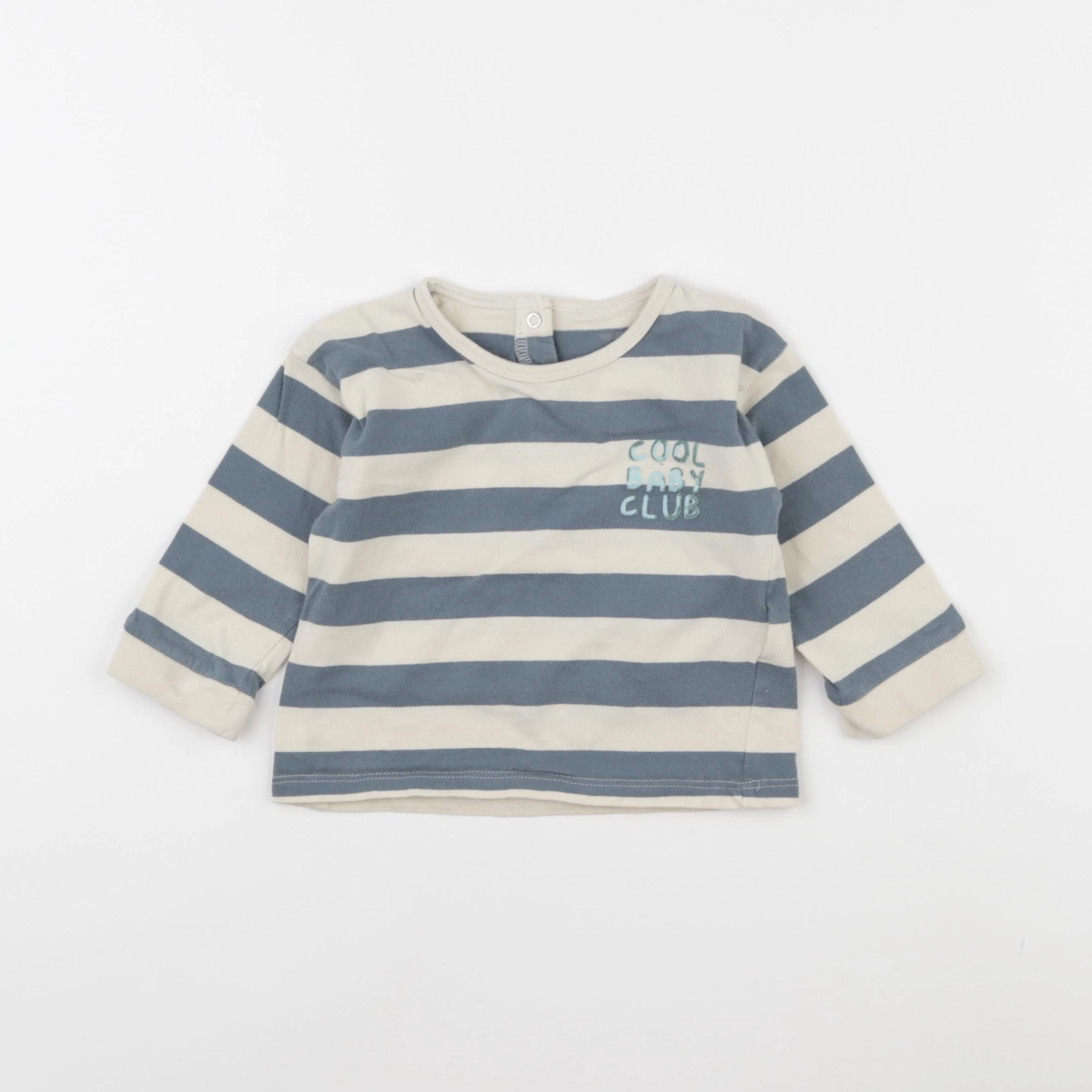 Vertbaudet - tee-shirt bleu, blanc - 18 mois