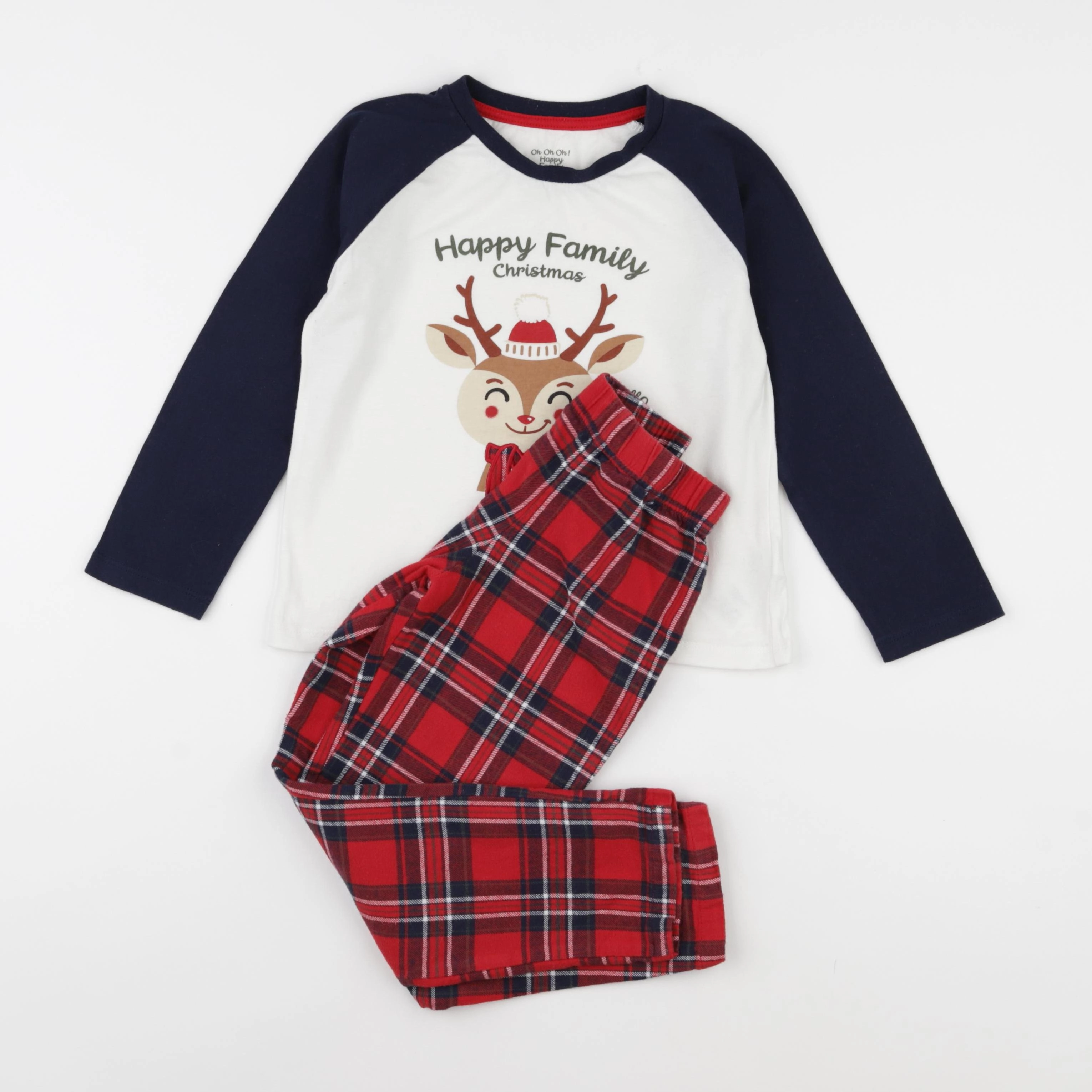 Vertbaudet - pyjama coton bleu, blanc, rouge - 6 ans