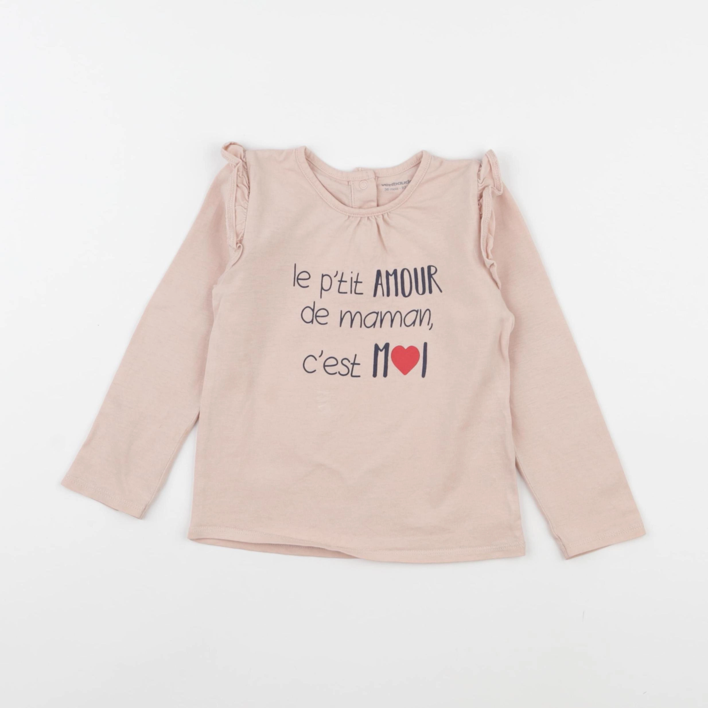 Vertbaudet - tee-shirt rose - 36 mois