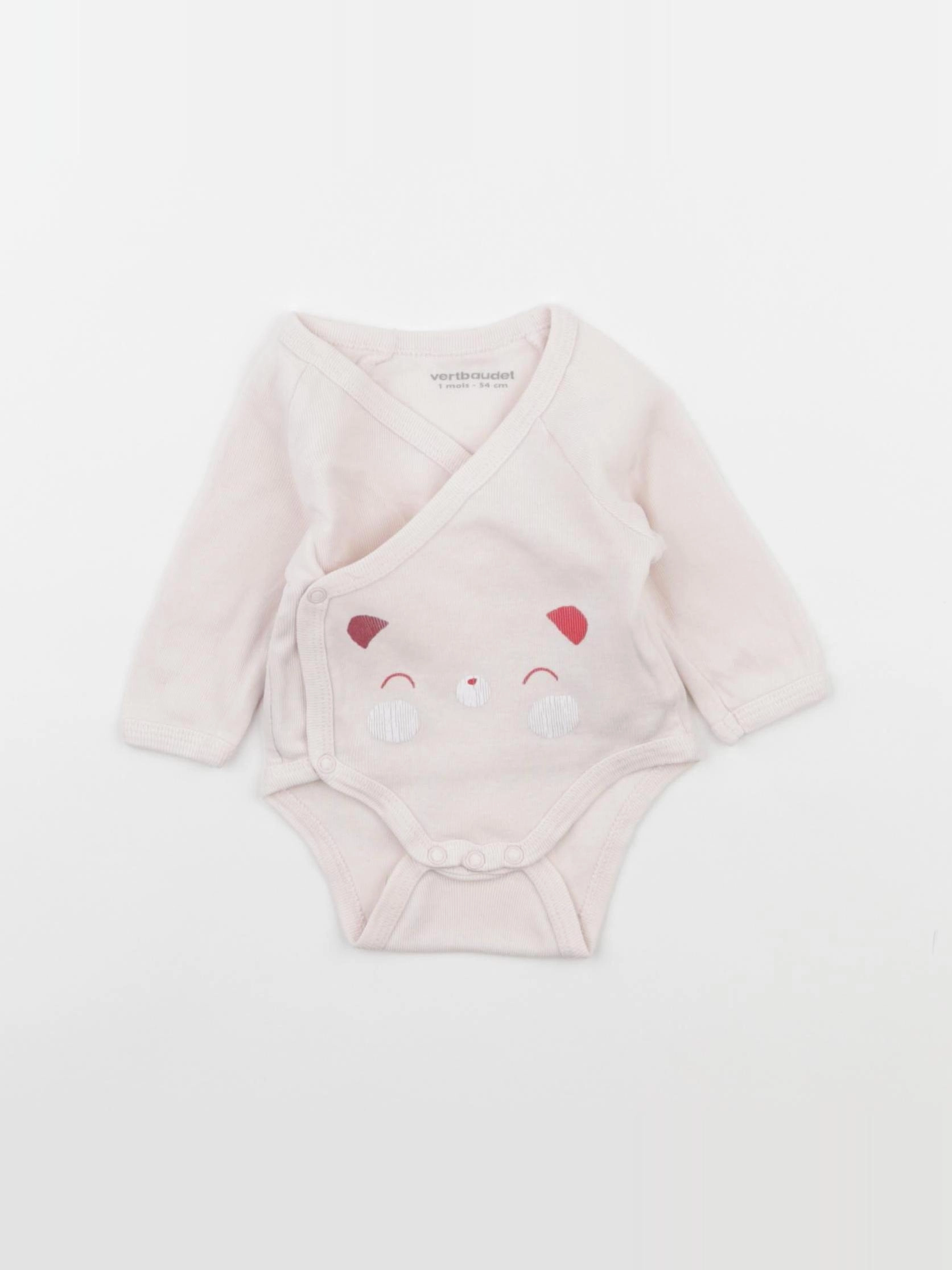 Vertbaudet - body rose - 1 mois