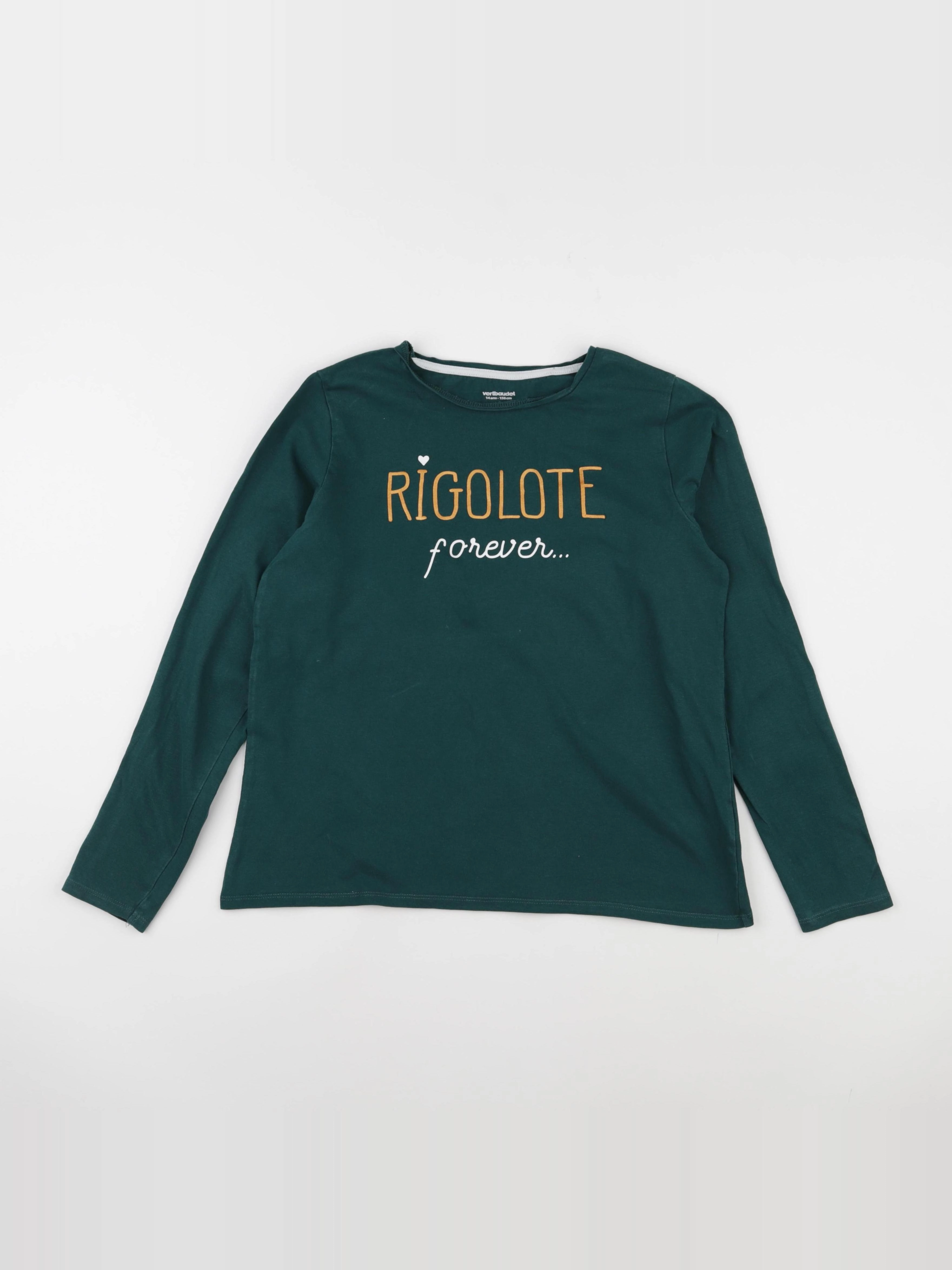 Vertbaudet - tee-shirt vert - 14 ans