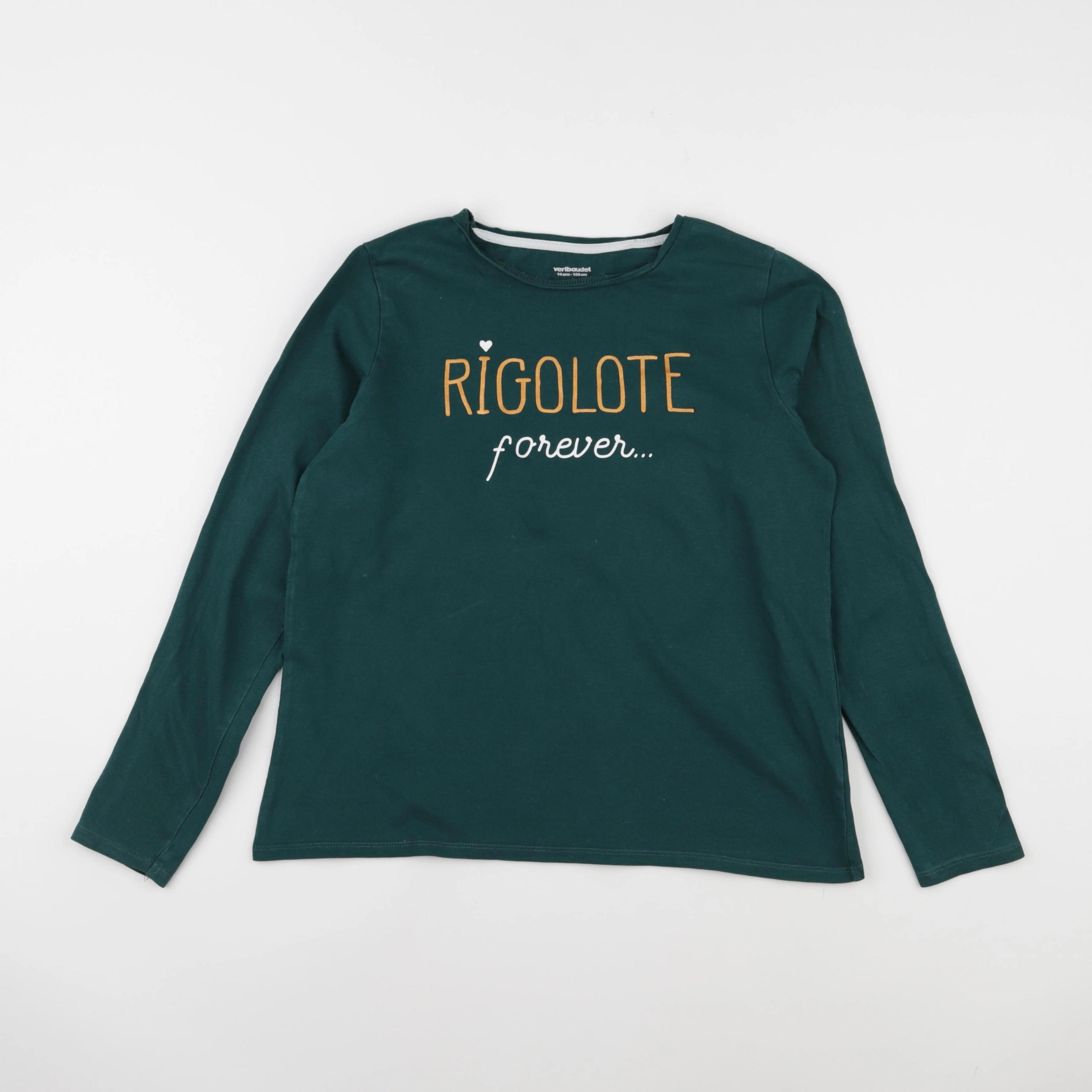 Vertbaudet - tee-shirt vert - 14 ans