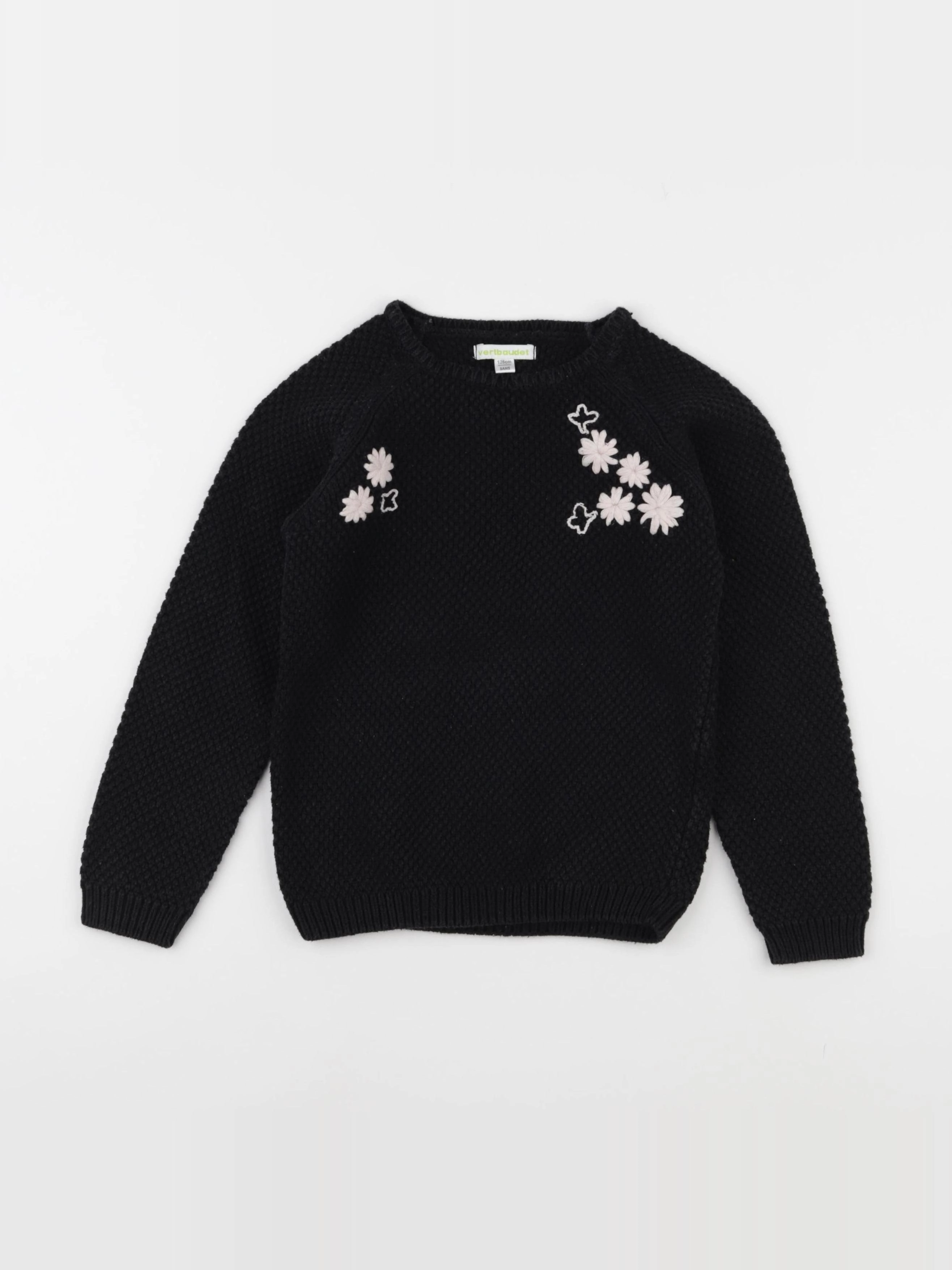 Vertbaudet - pull noir - 8 ans