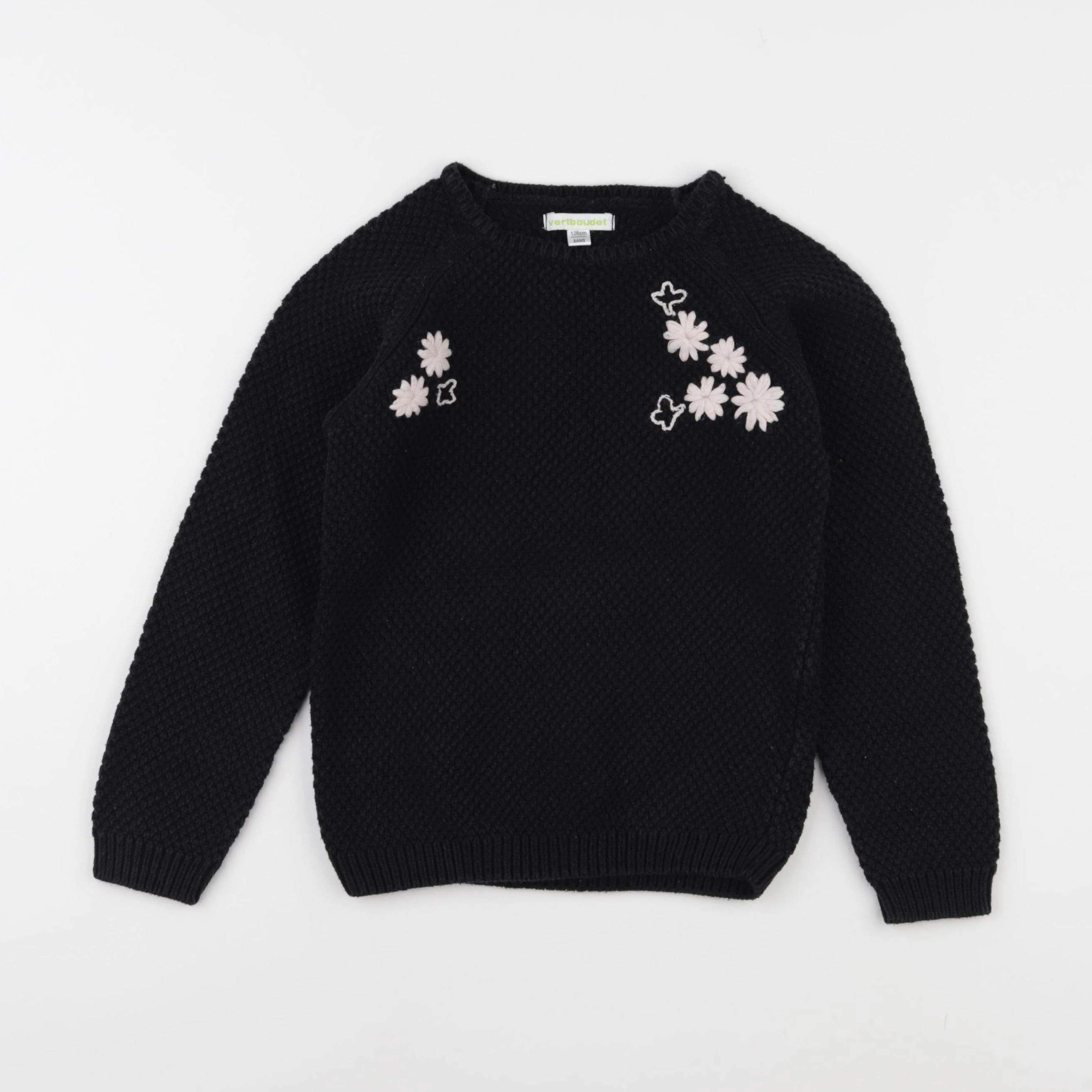 Vertbaudet - pull noir - 8 ans