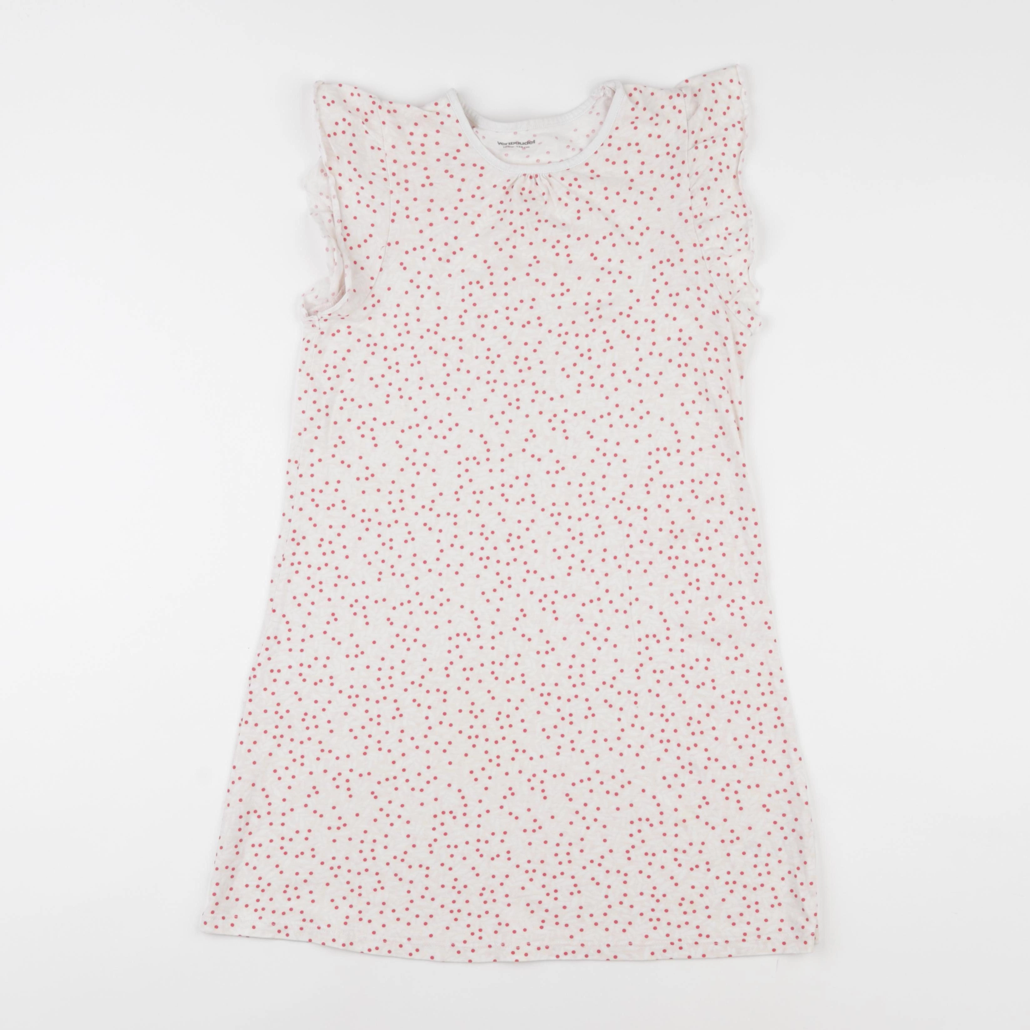 Vertbaudet - chemise de nuit coton blanc, rose - 10 ans